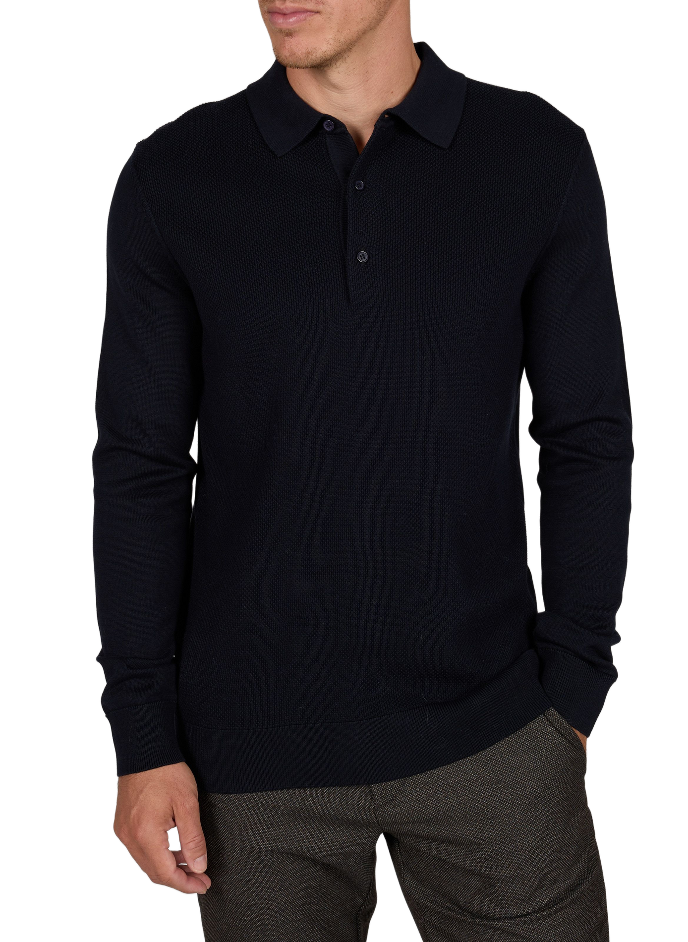 Gerader Baumwoll-Poloshirt STRELLSON Blau