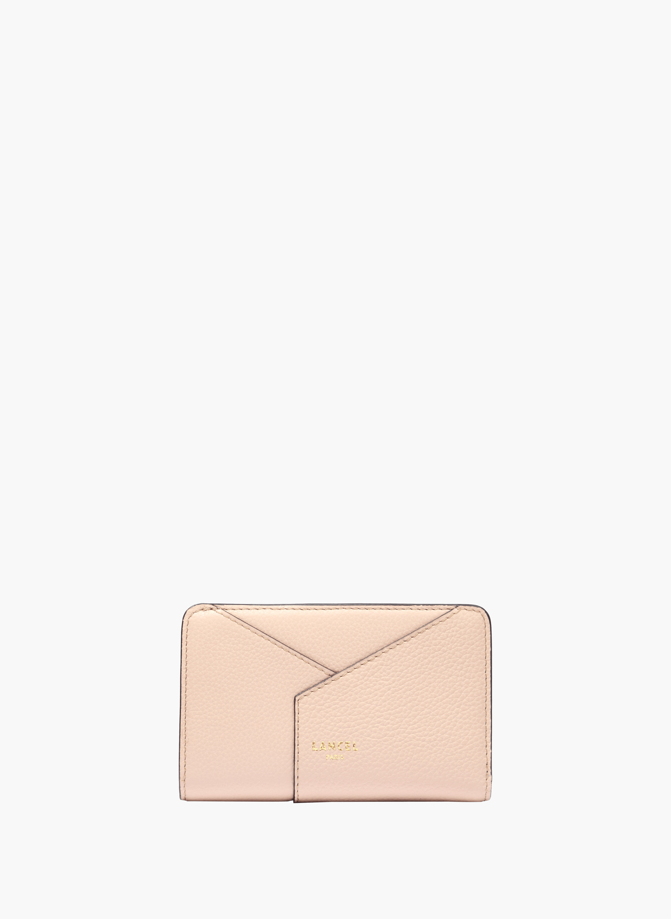 Portefeuille rectangulaire zippé enveloppe de lancel en cuir LANCEL Beige
