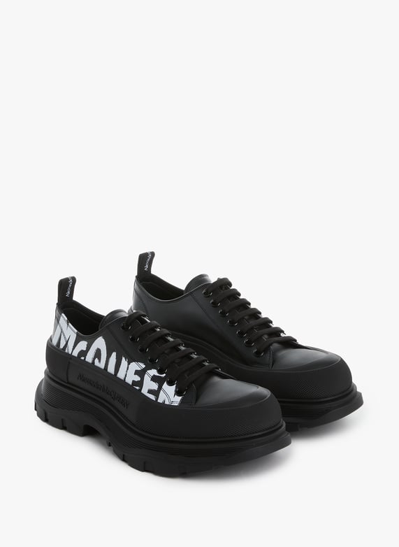 Leder-Sneaker tread slick Schwarz Alexander mcqueen Herren