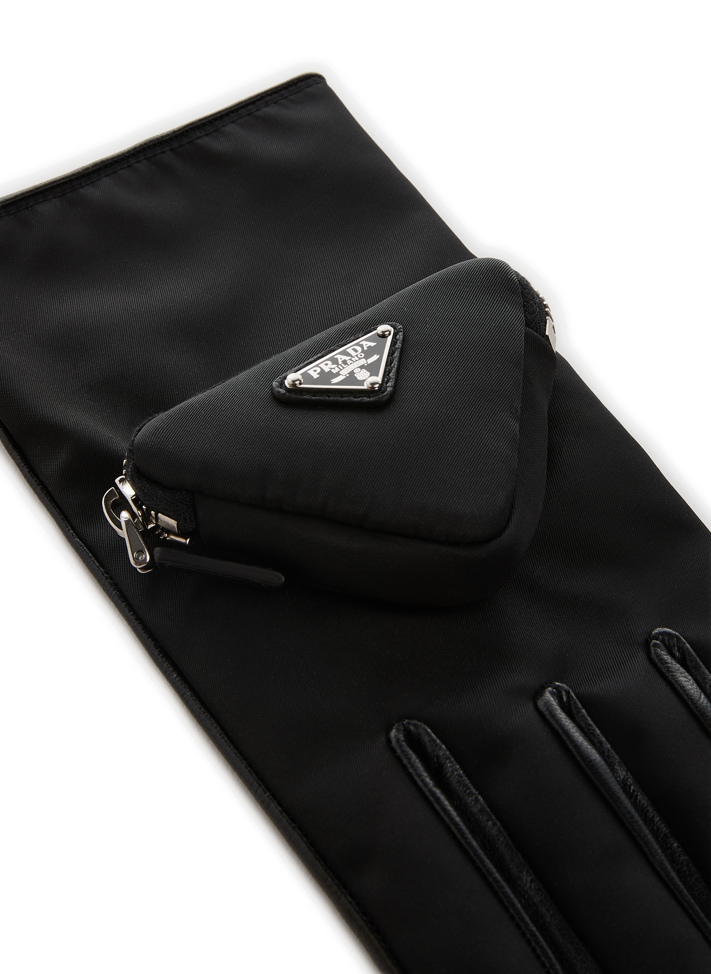 Gants avec logo PRADA Noir