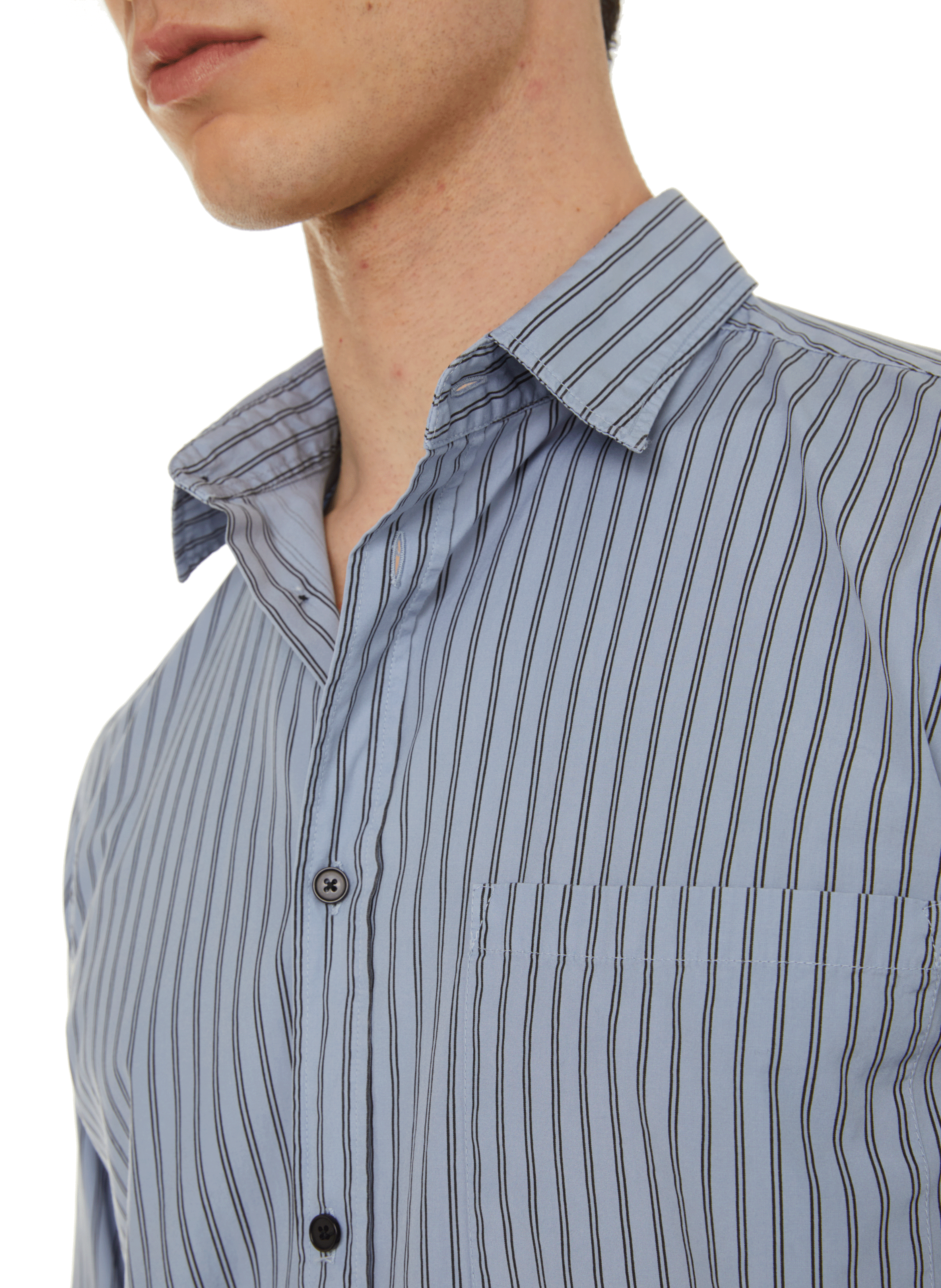 Chemise rayée en popeline de coton SAISON 1865 Vert