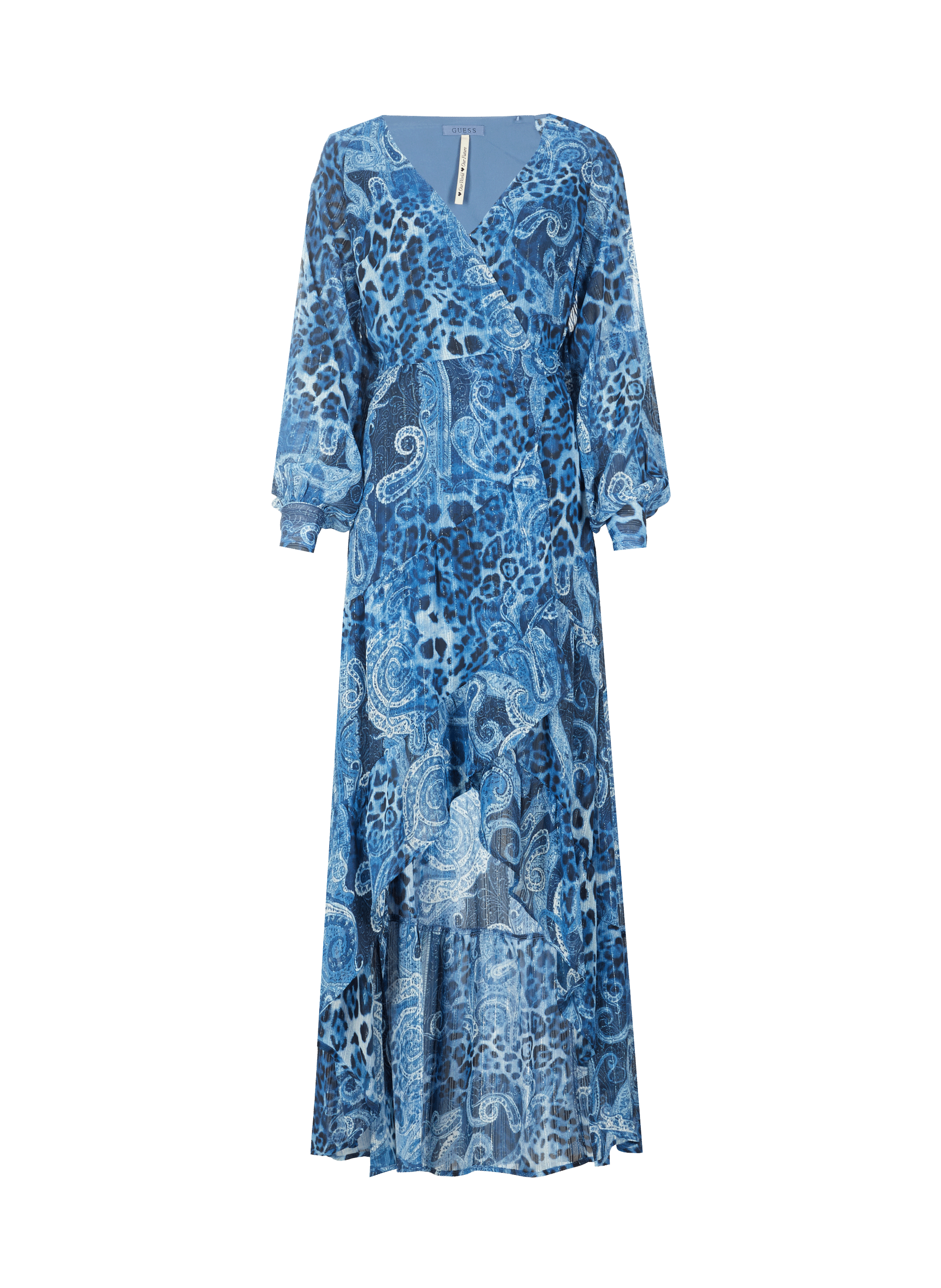 Robe longue asymétrique à volants