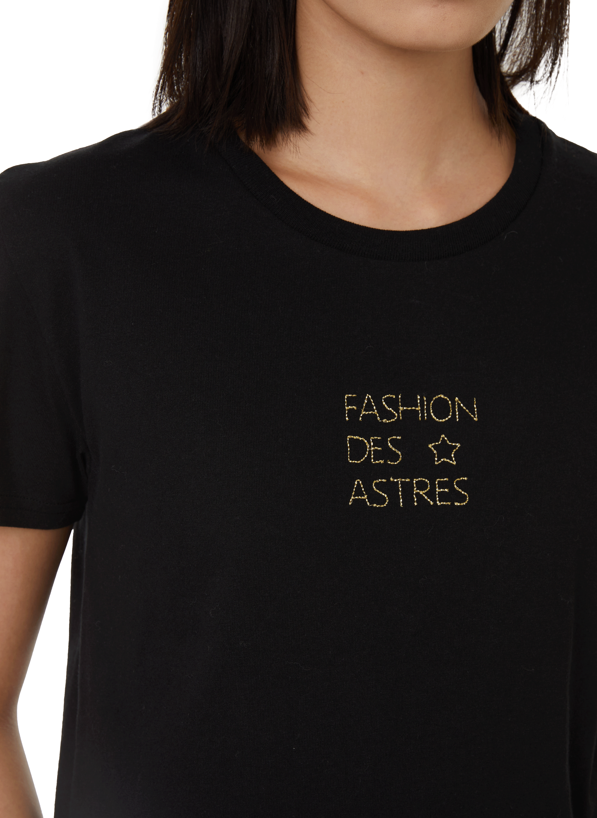 T-shirt à inscription brodée SAISON 1865 Noir