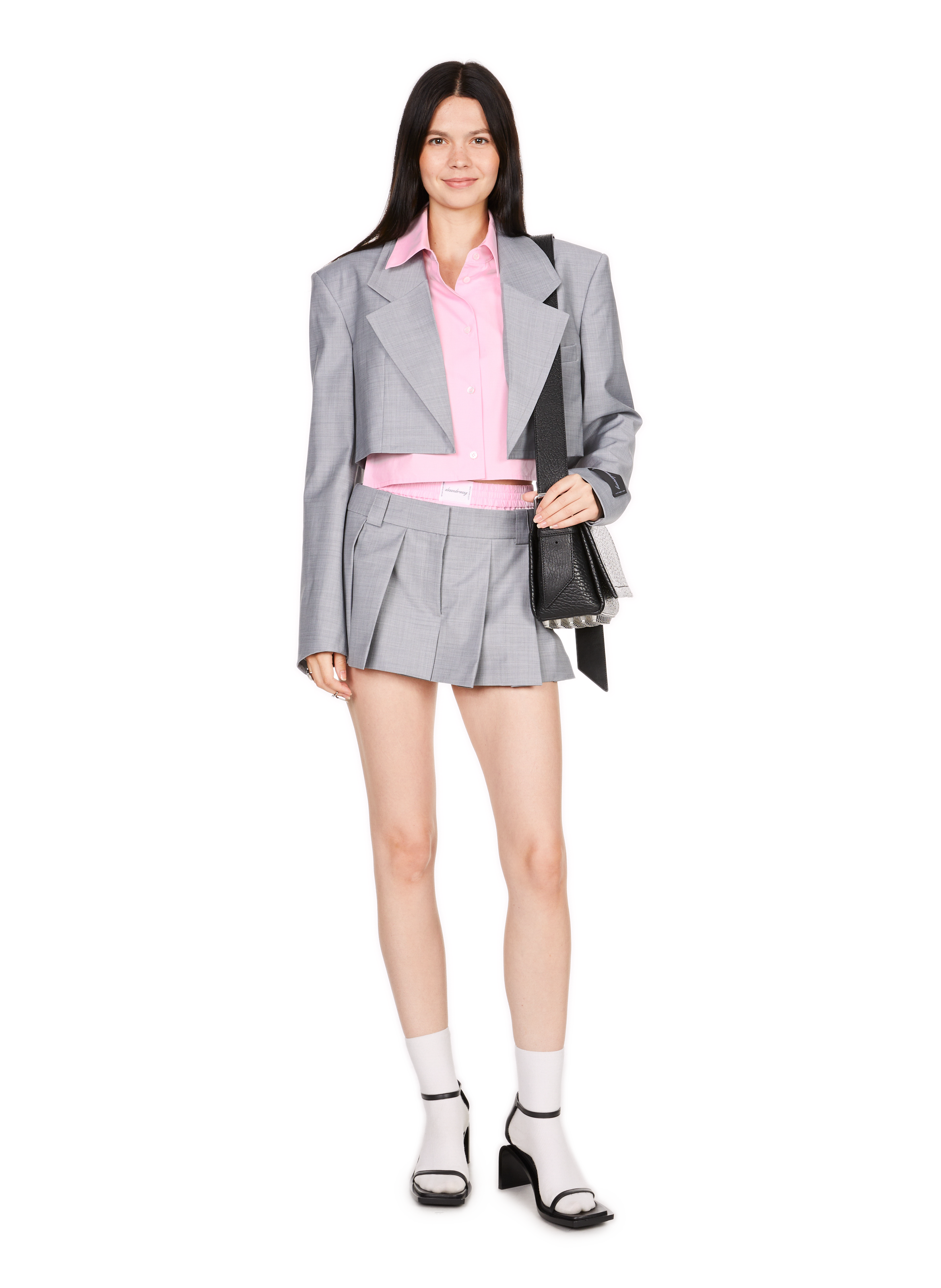 Sac à bandoulière en cuir ALEXANDER WANG Noir