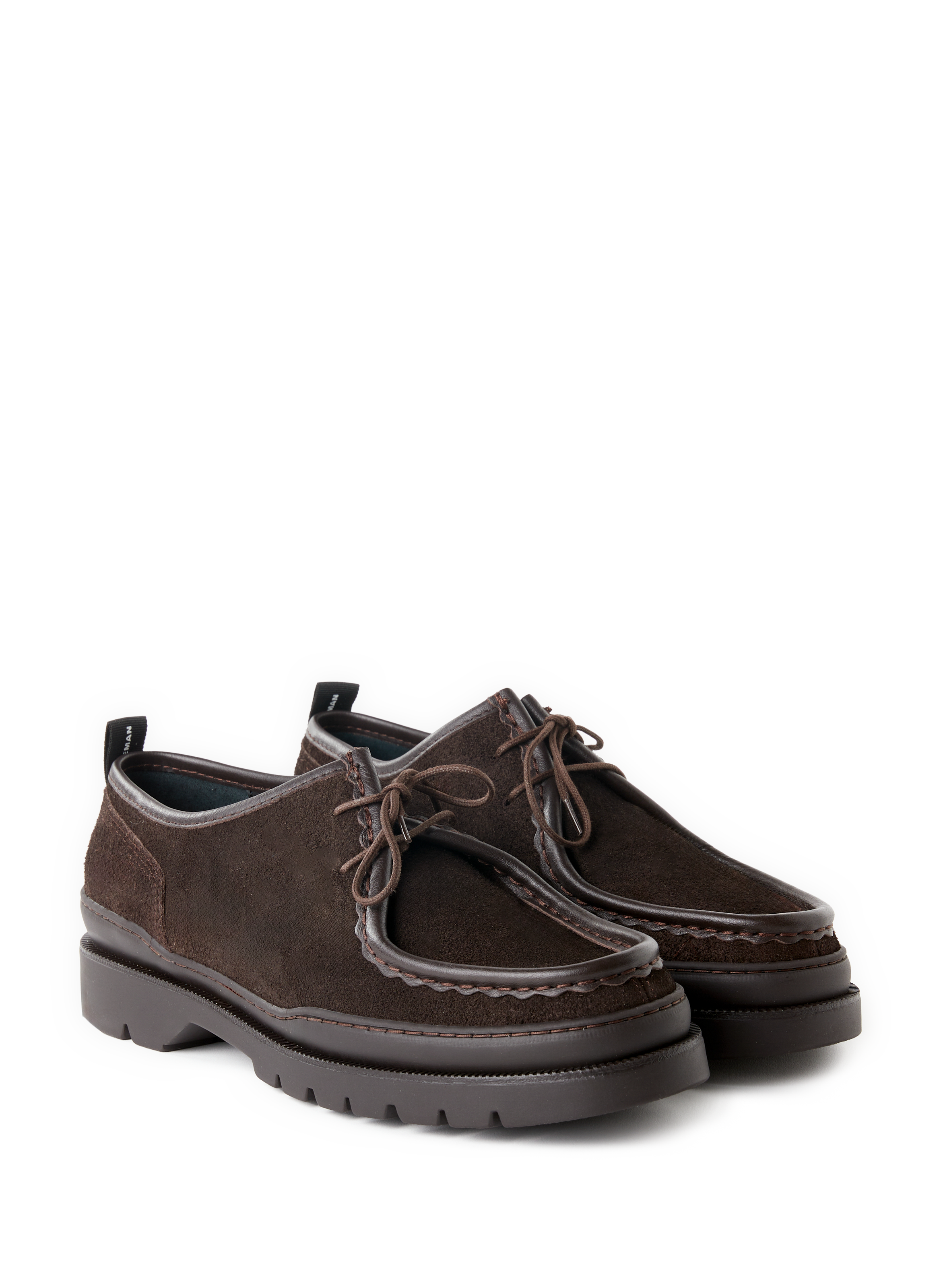 Calfskin leather lace-up loafers KLEMAN Brown