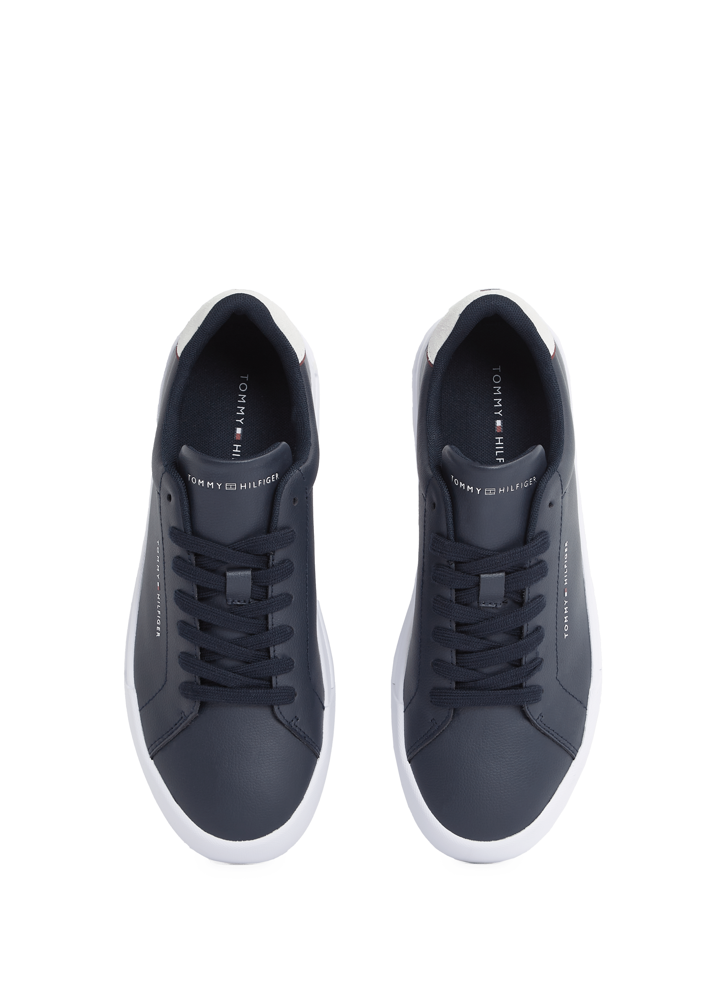 Basket cuir effet grainé Bleu