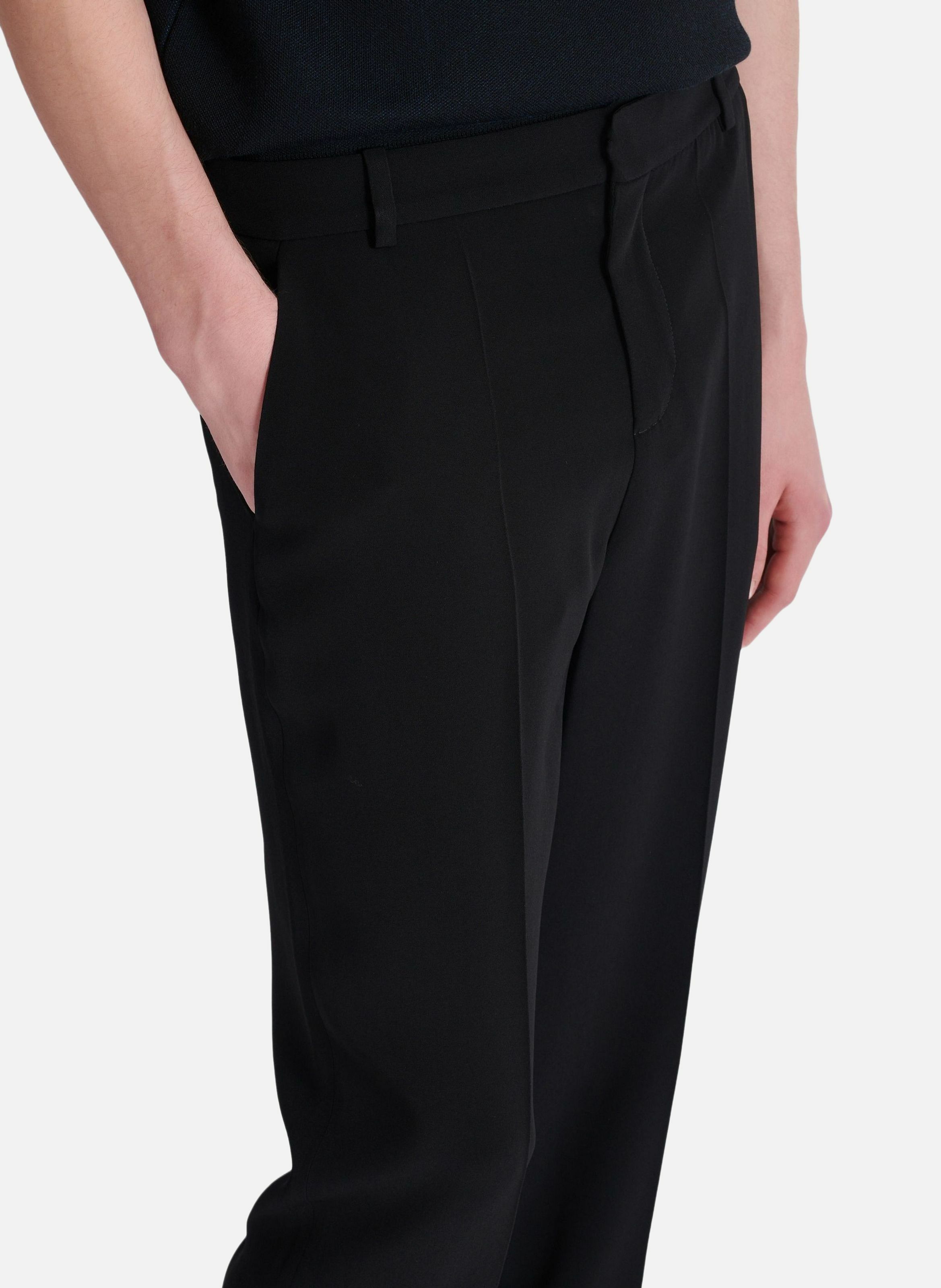 Pantalon droit en crêpe BALMAIN Noir