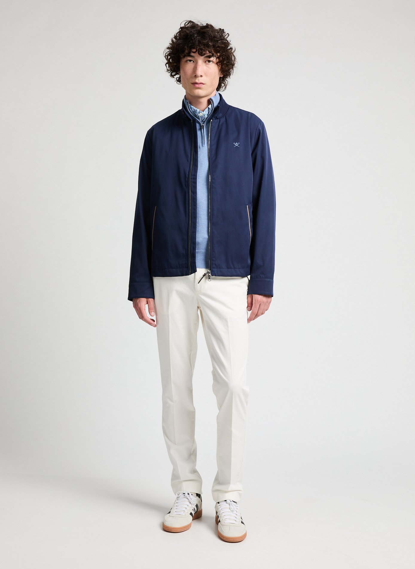 Veste Harrington en coton HACKETT Bleu