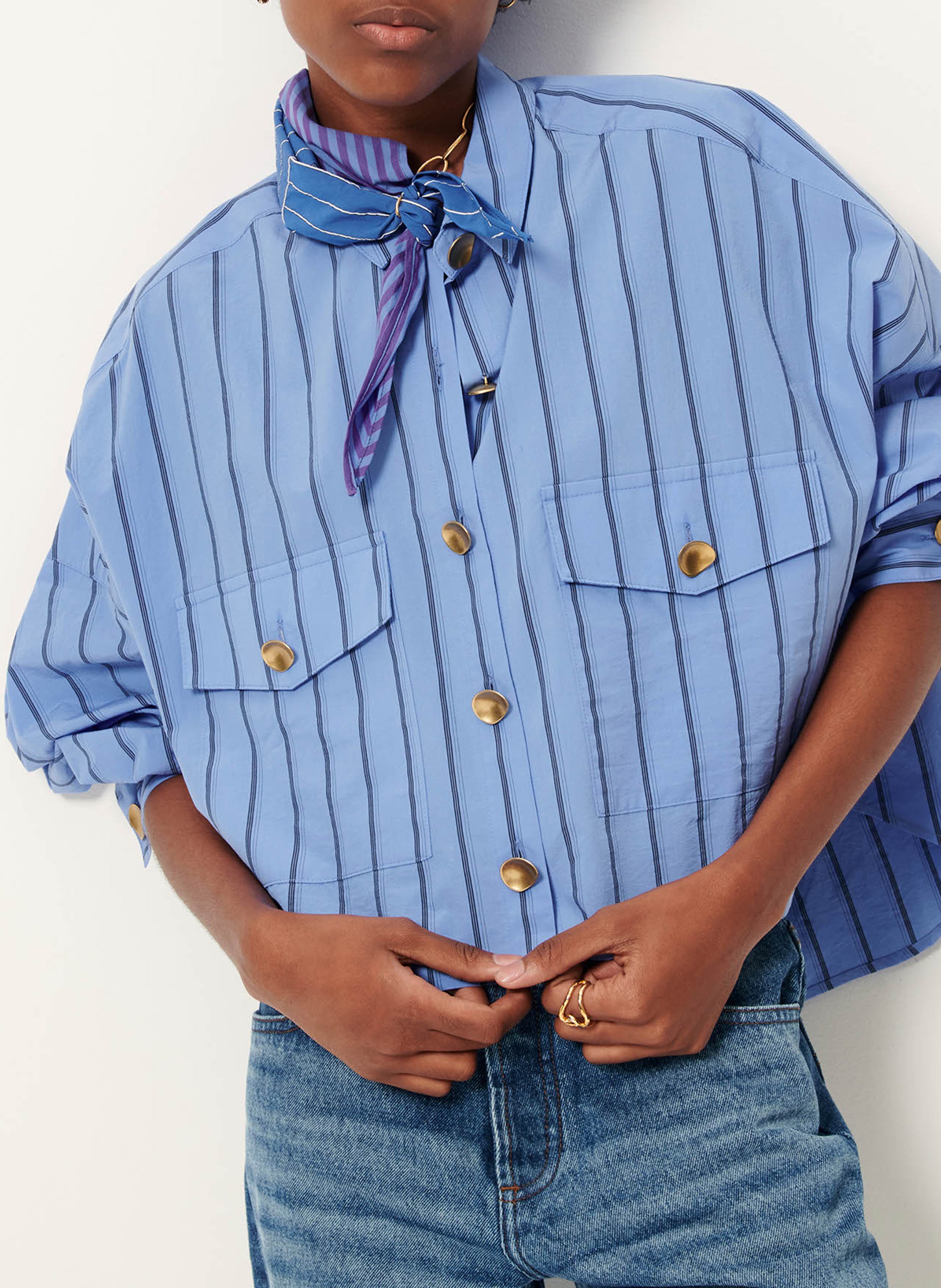 Chemise col classique en coton mélangé balanca SESSUN Bleu