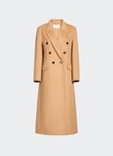 Manteau long en laine et cachemire  Camel