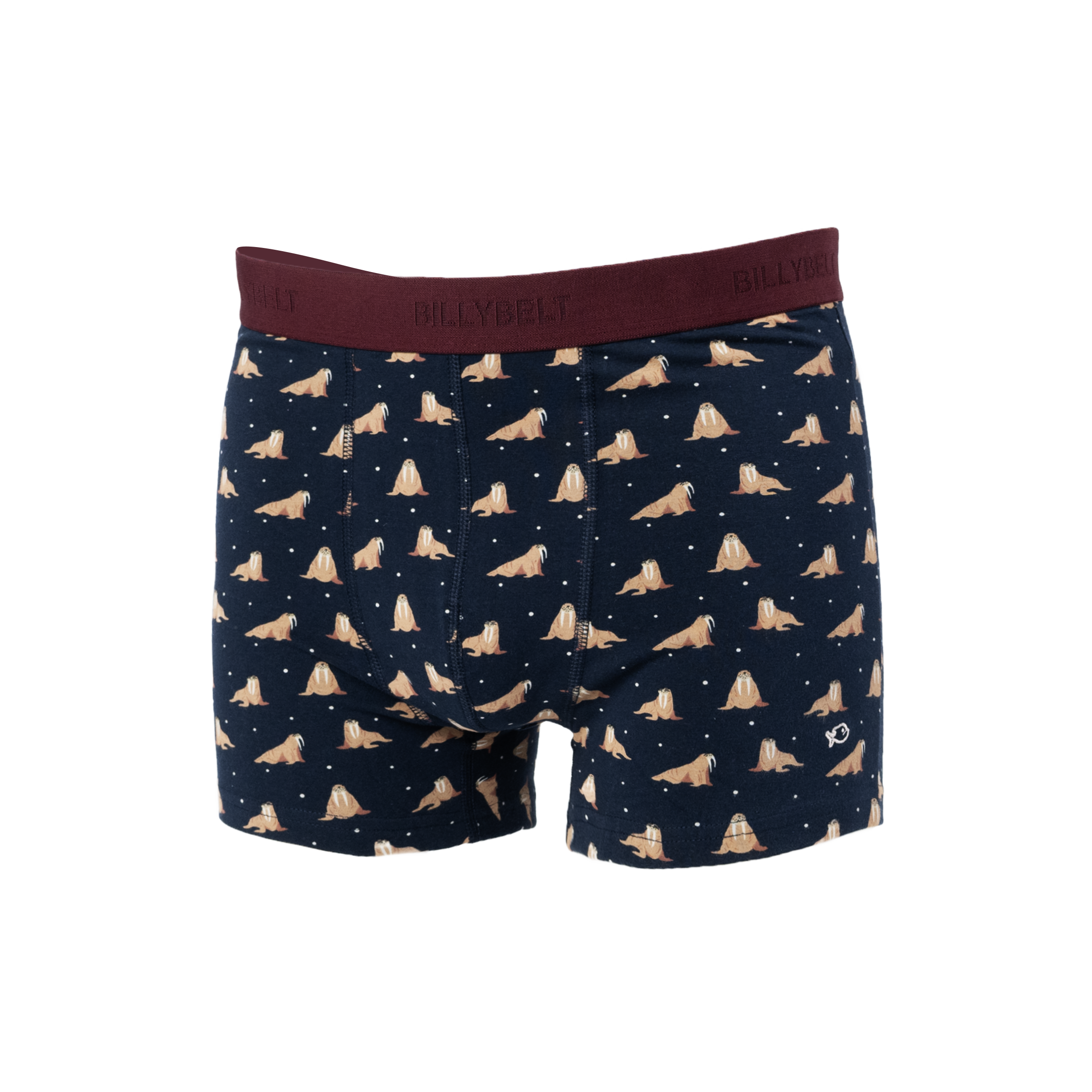 Boxer en coton biologique  Bleu nuit et beige