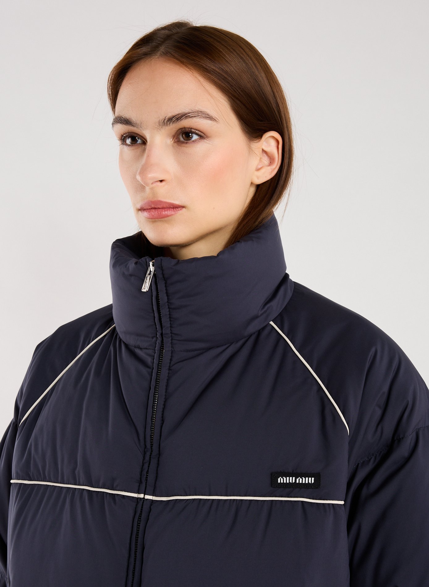 Doudoune courte matelassée MIU MIU Bleu