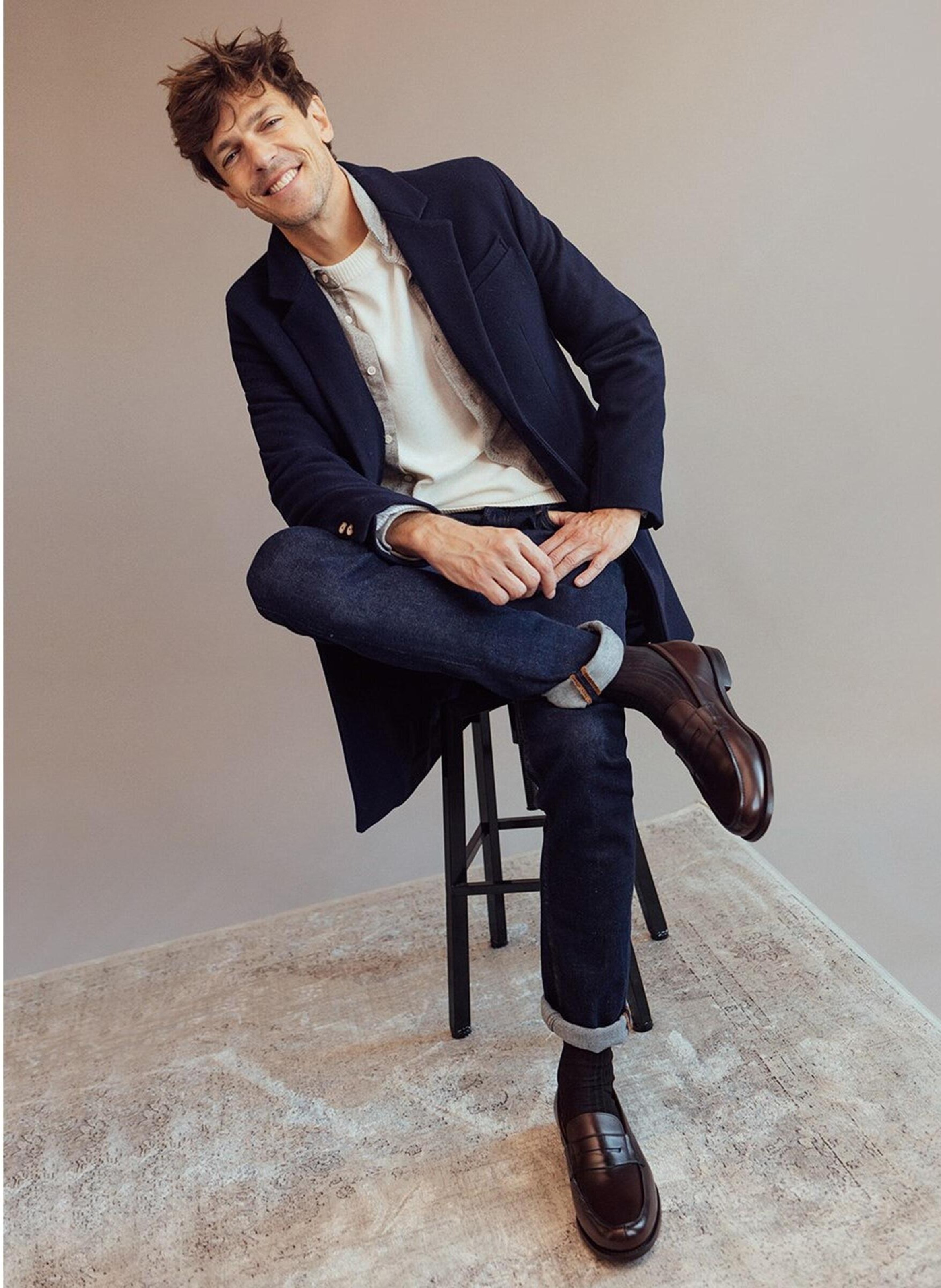 Mocassins cuir college 1986 FINSBURY Marron