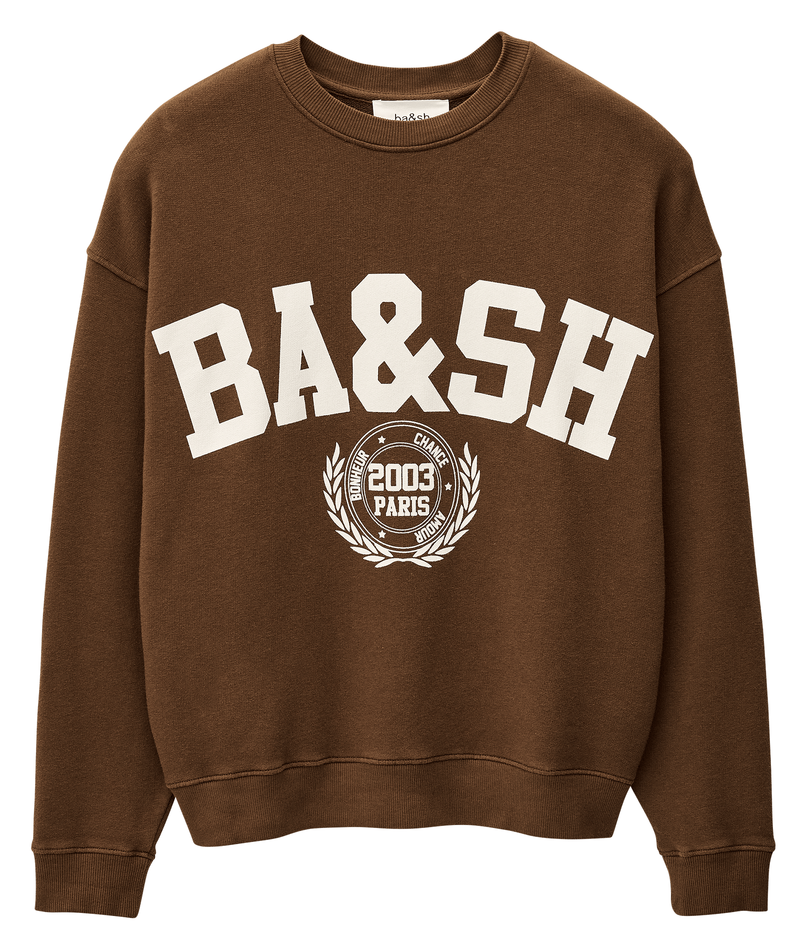 Sweat col rond en coton benjamin BA&SH Marron