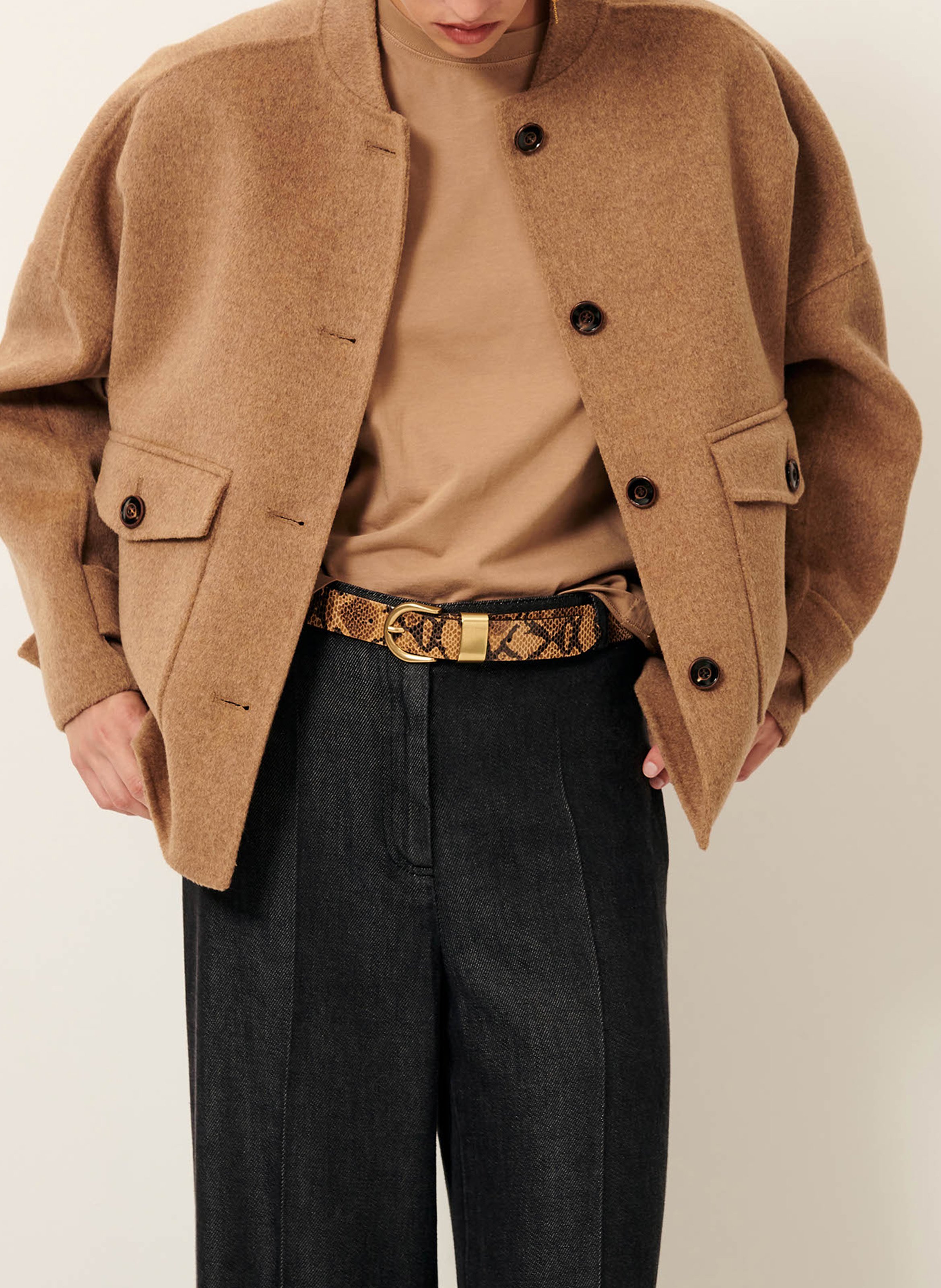 Veste droite en laine mélangée yalespring SESSUN Beige