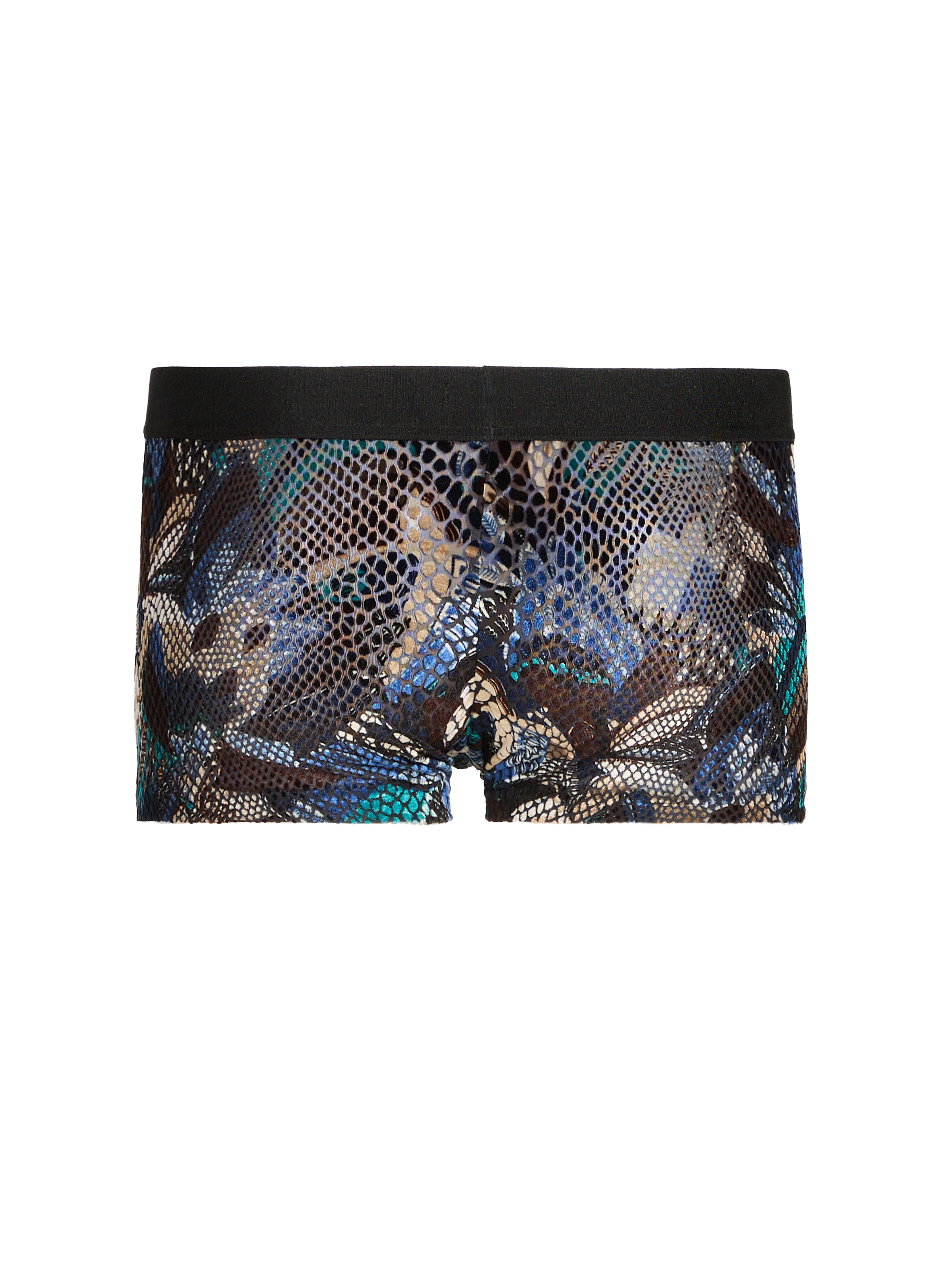 Boxer court effet peau de serpent HOM Marron