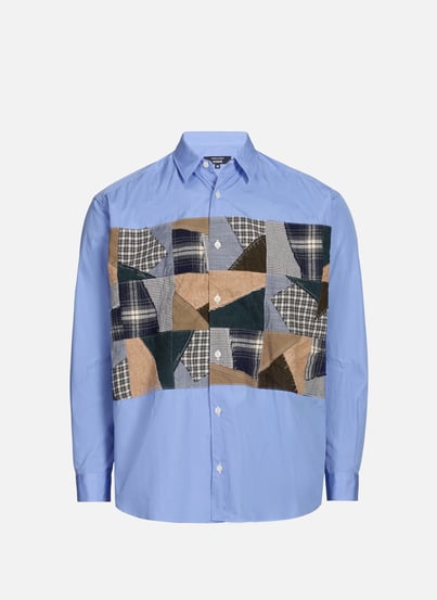 Chemise patchwork col classique en coton COMME DES GARCONS HOMME Chemise patchwork col classique en coton COMME DES GARCONS HOMME