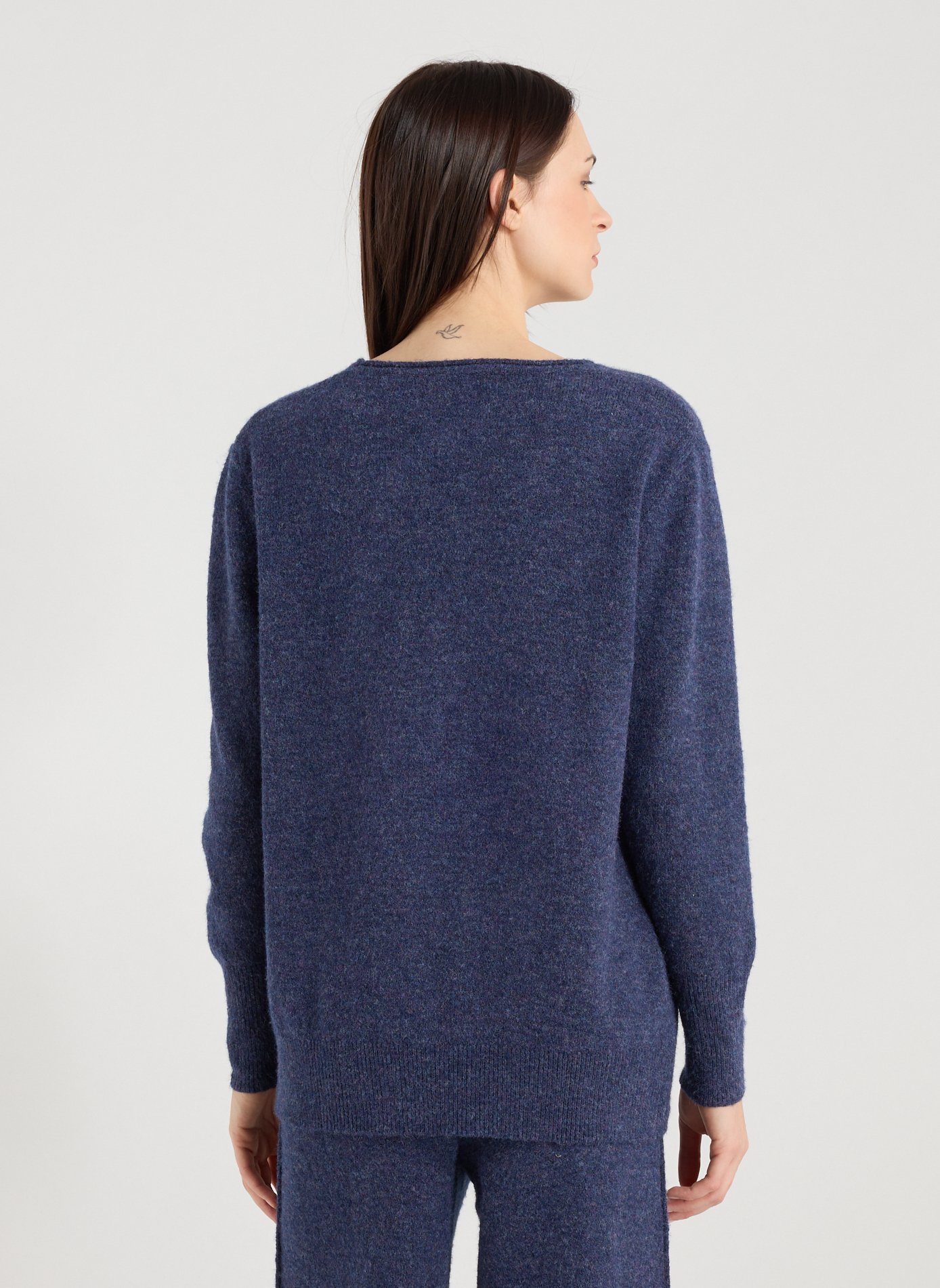 Oversized knit top in mottled fabric TRIUMPH Blue