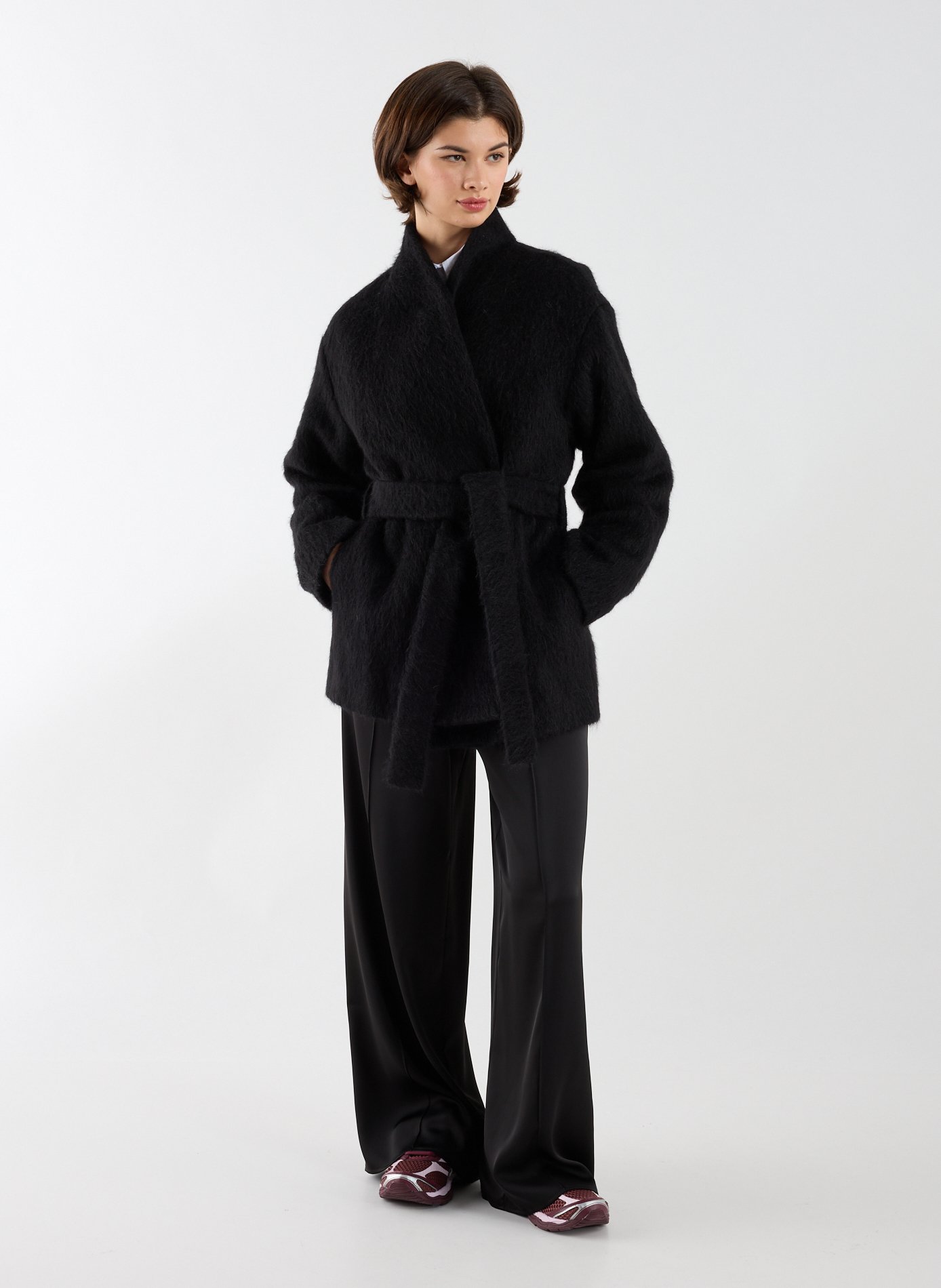 Short Noorie wool blend coat ALMADA Black
