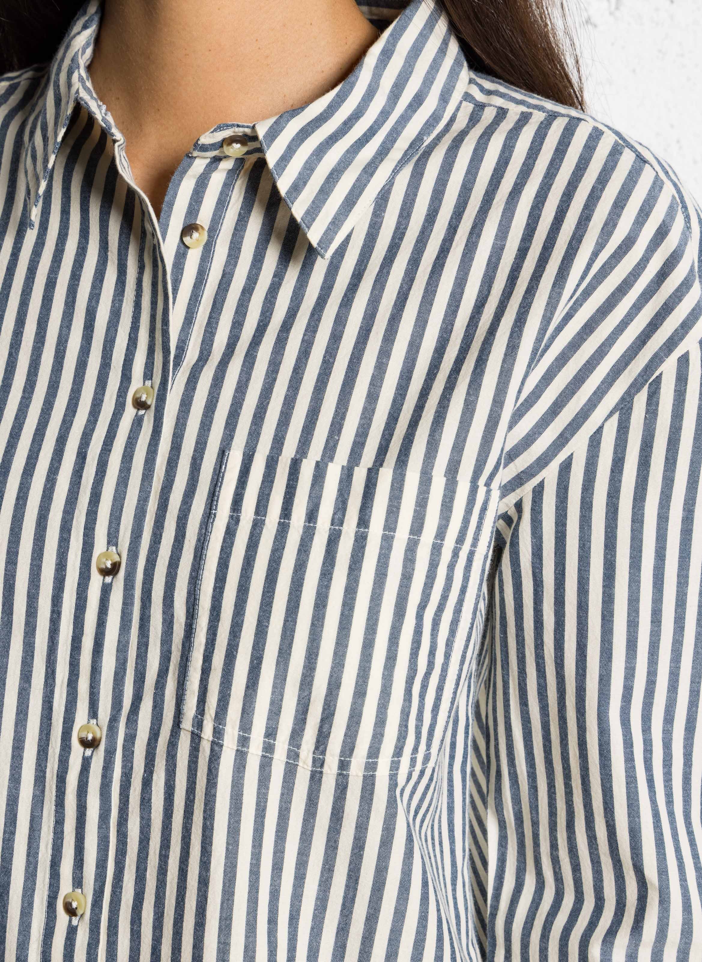 Chemise ajustée à rayures en coton savana MAISON 123 Violet