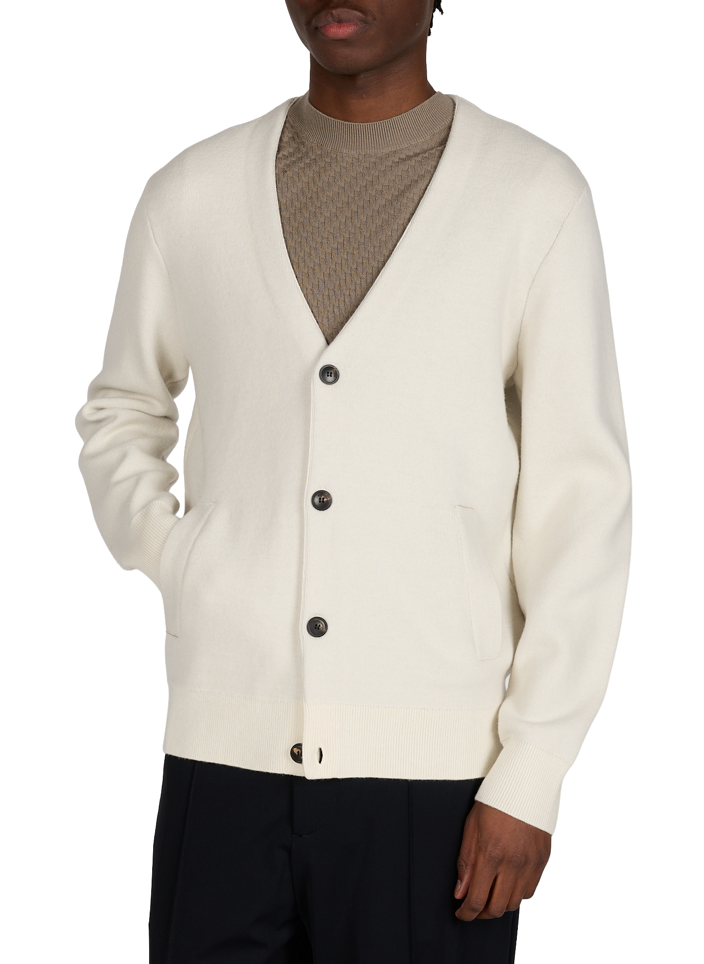 Wool cardigan EMPORIO ARMANI White