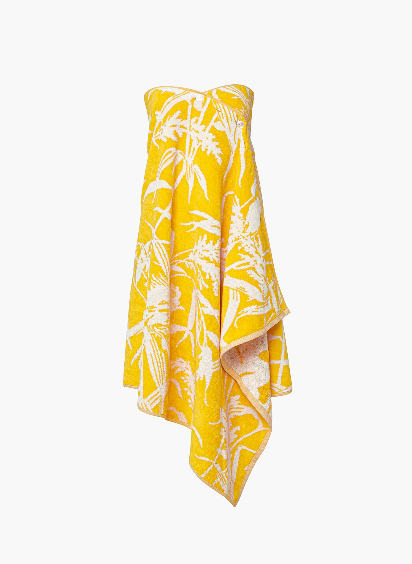 Drap de plage pareo estampe ANNE DE SOLENE Jaune