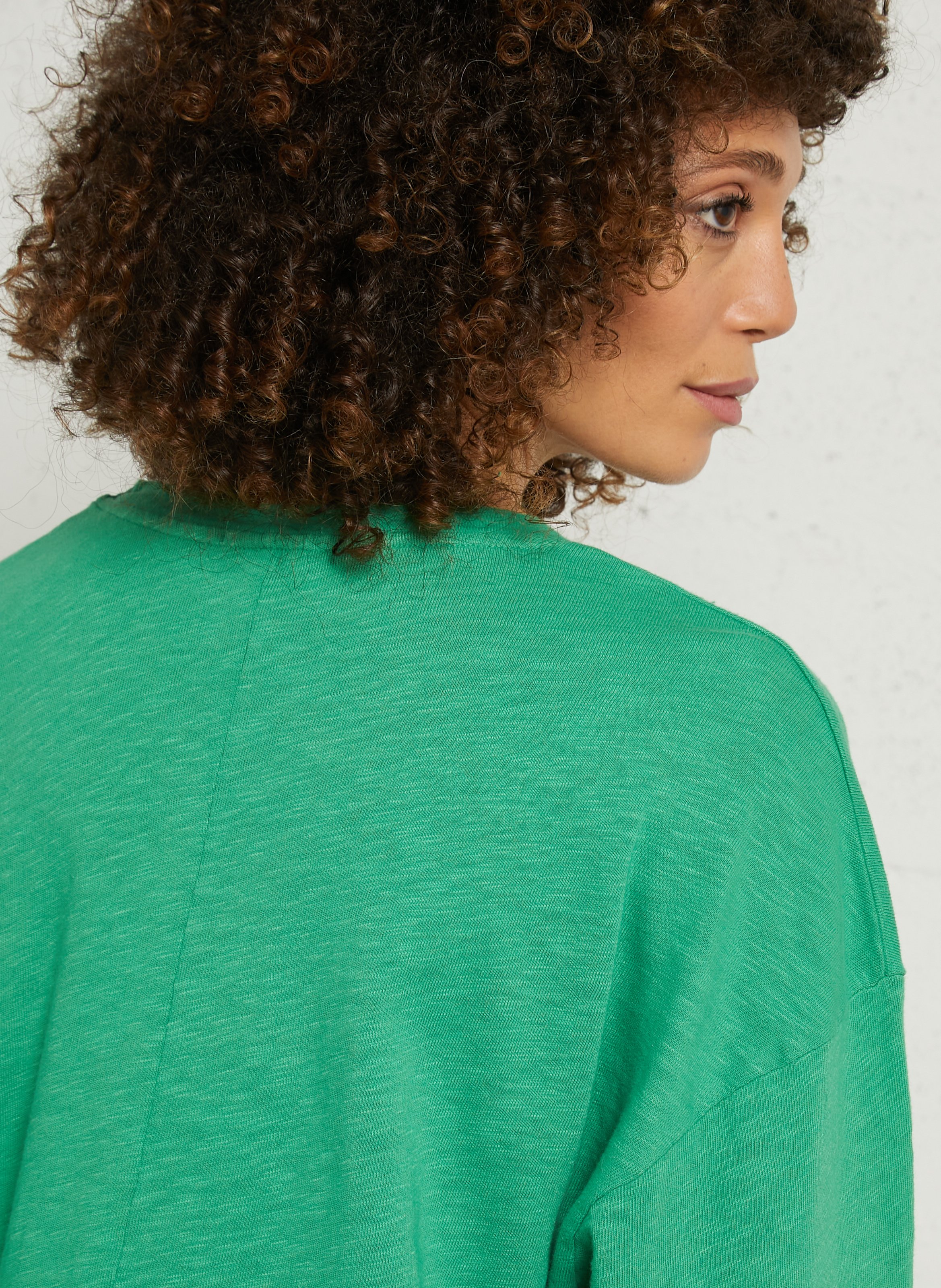 Tee-shirt droit col rond en coton sonoma Vert