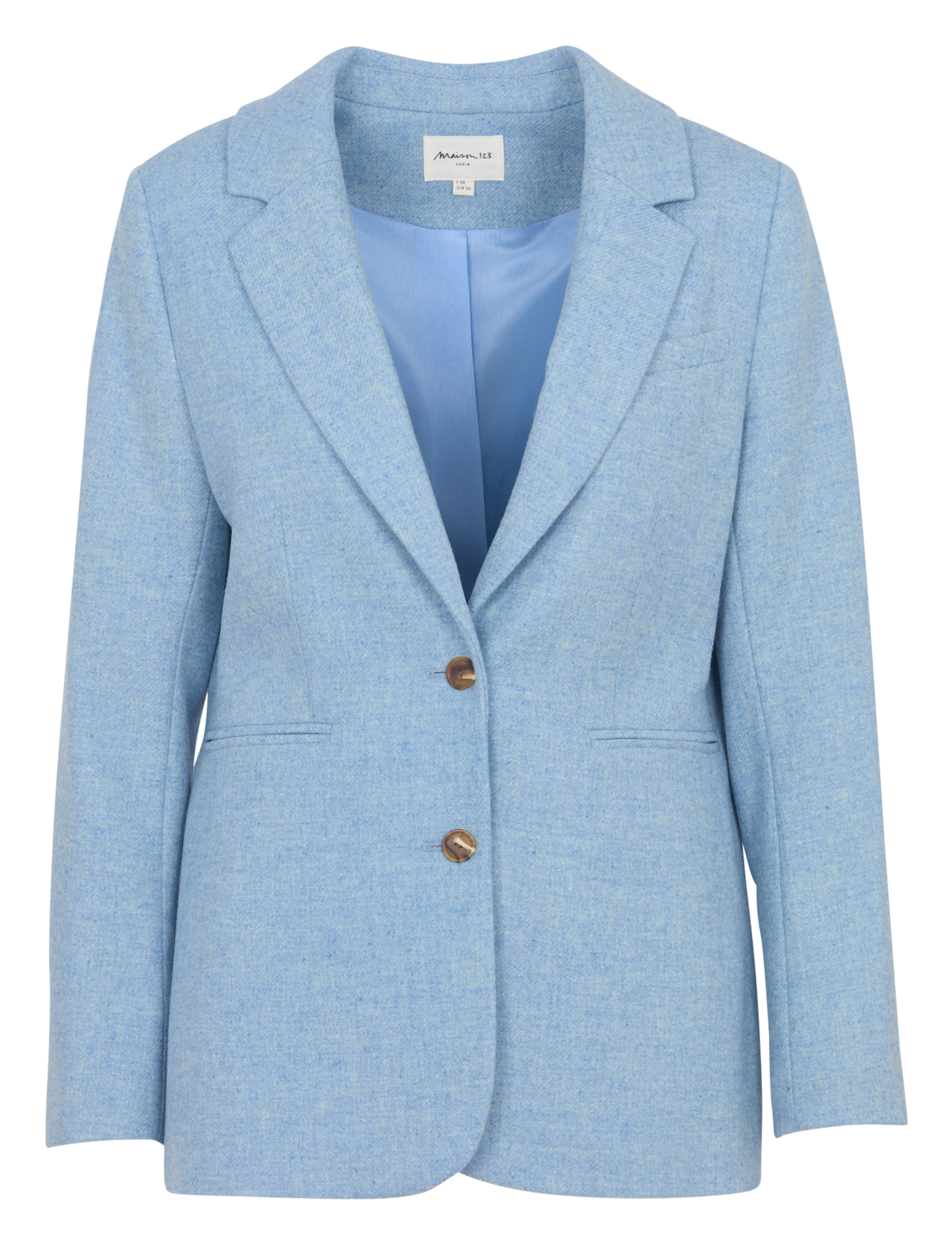 Veste de tailleur droite en laine courtney MAISON 123 Bleu