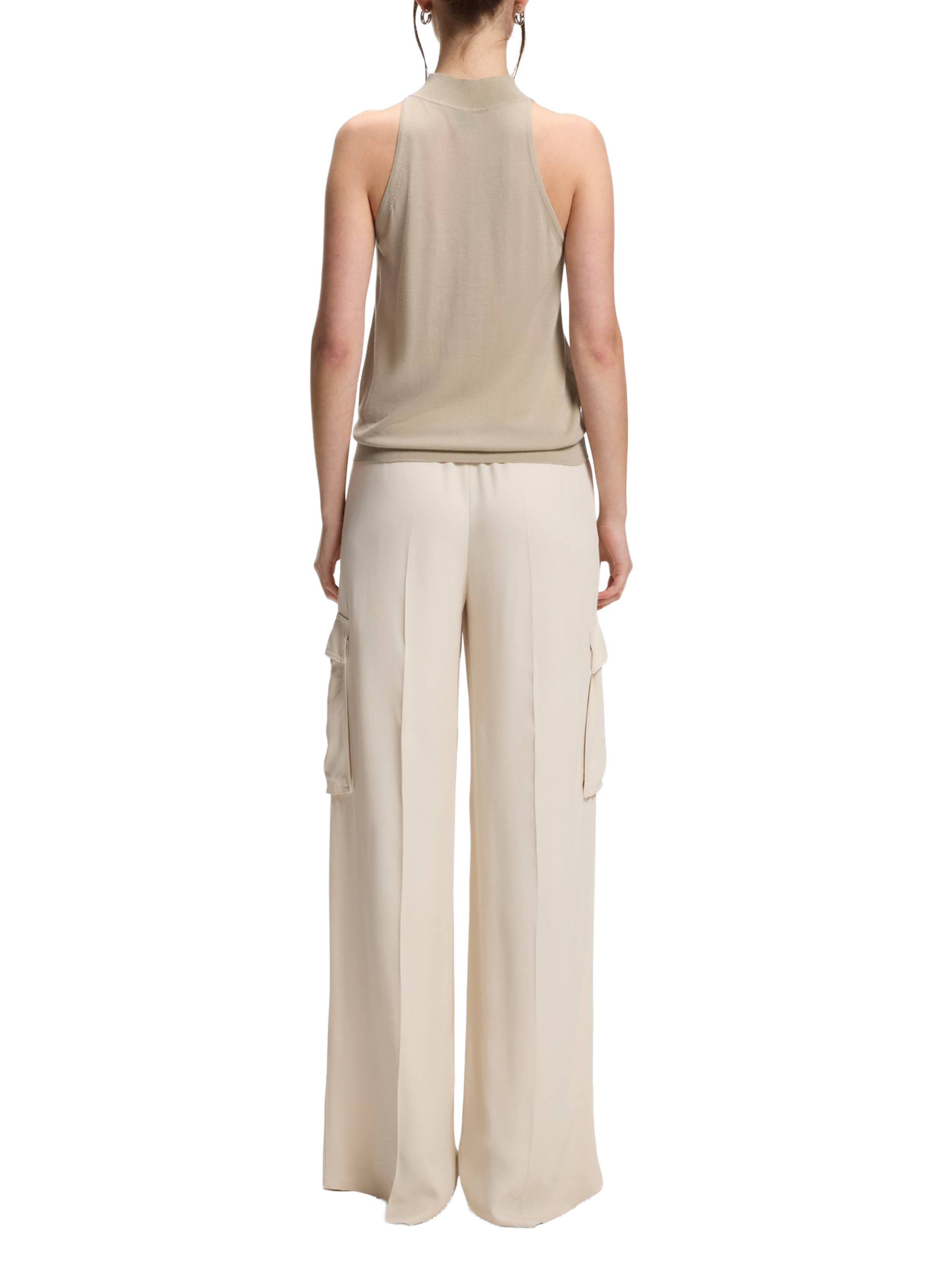 Debardeur Fargherita col montant BOSS Beige