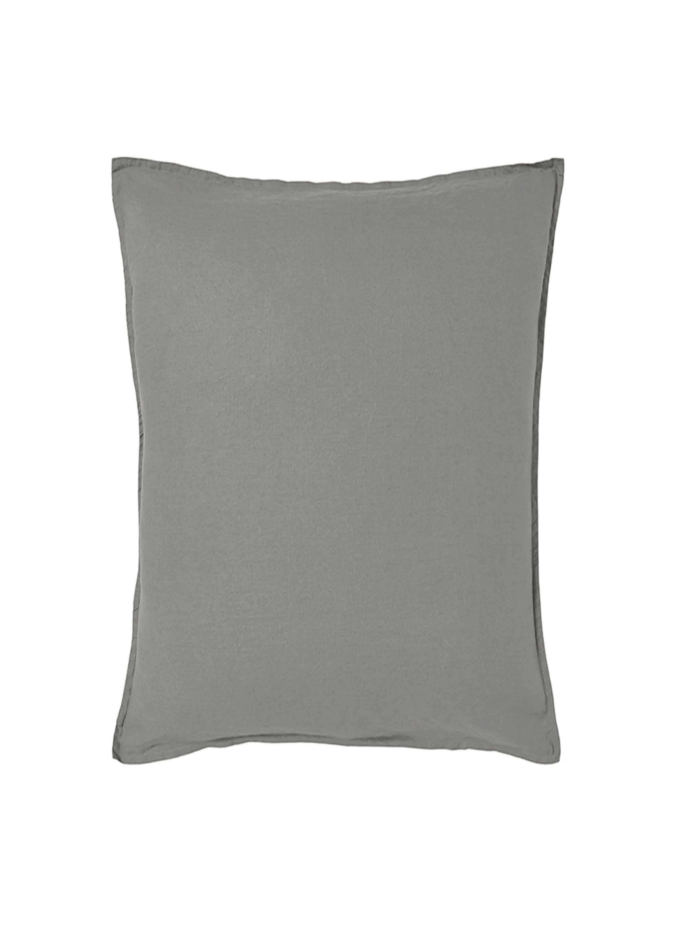 Taie d'oreiller unie en lin lavé, nouvelle vague ALEXANDRE TURPAULT Gris