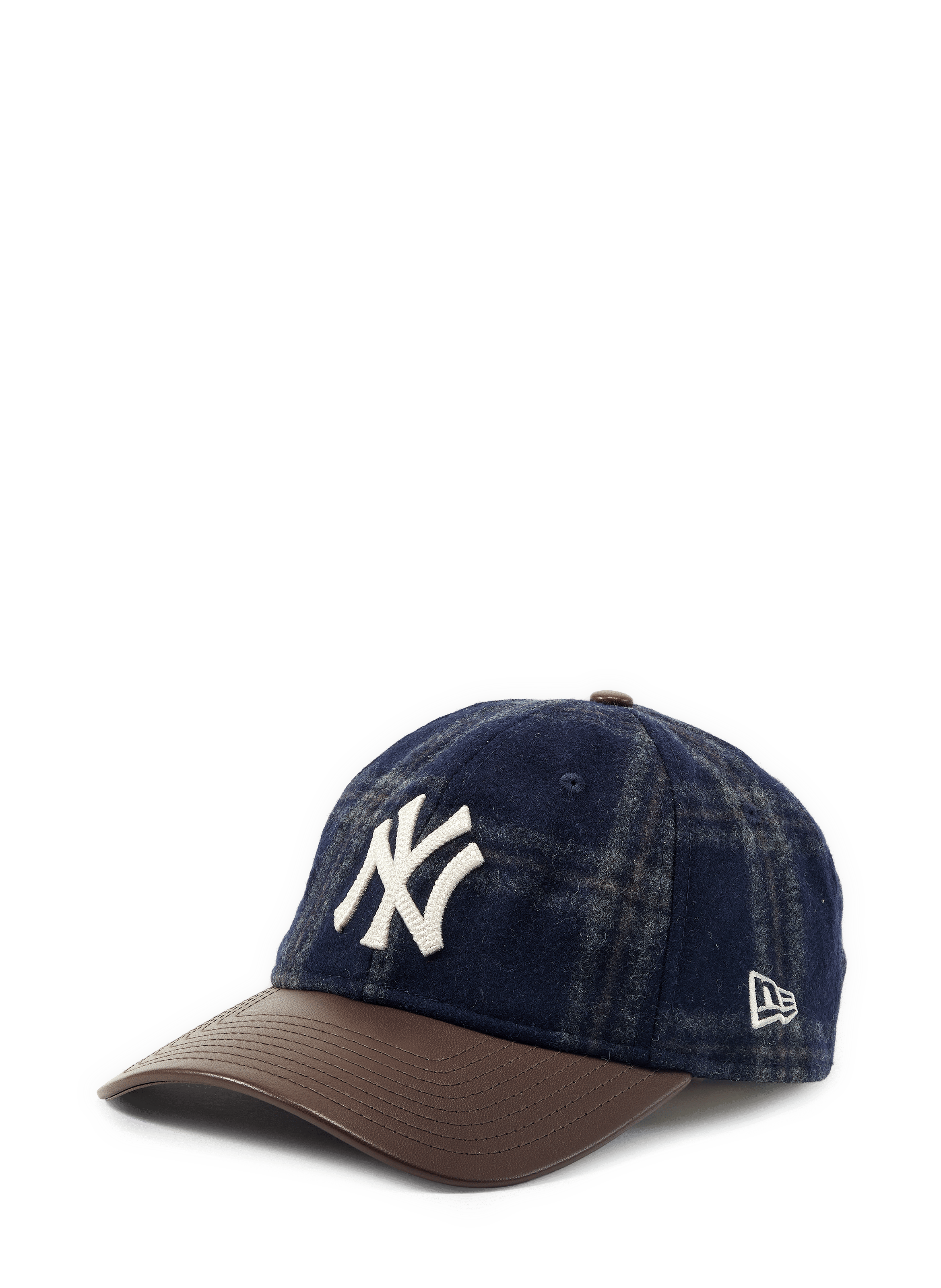Casquette logo en laine et cuir NEW ERA Bleu