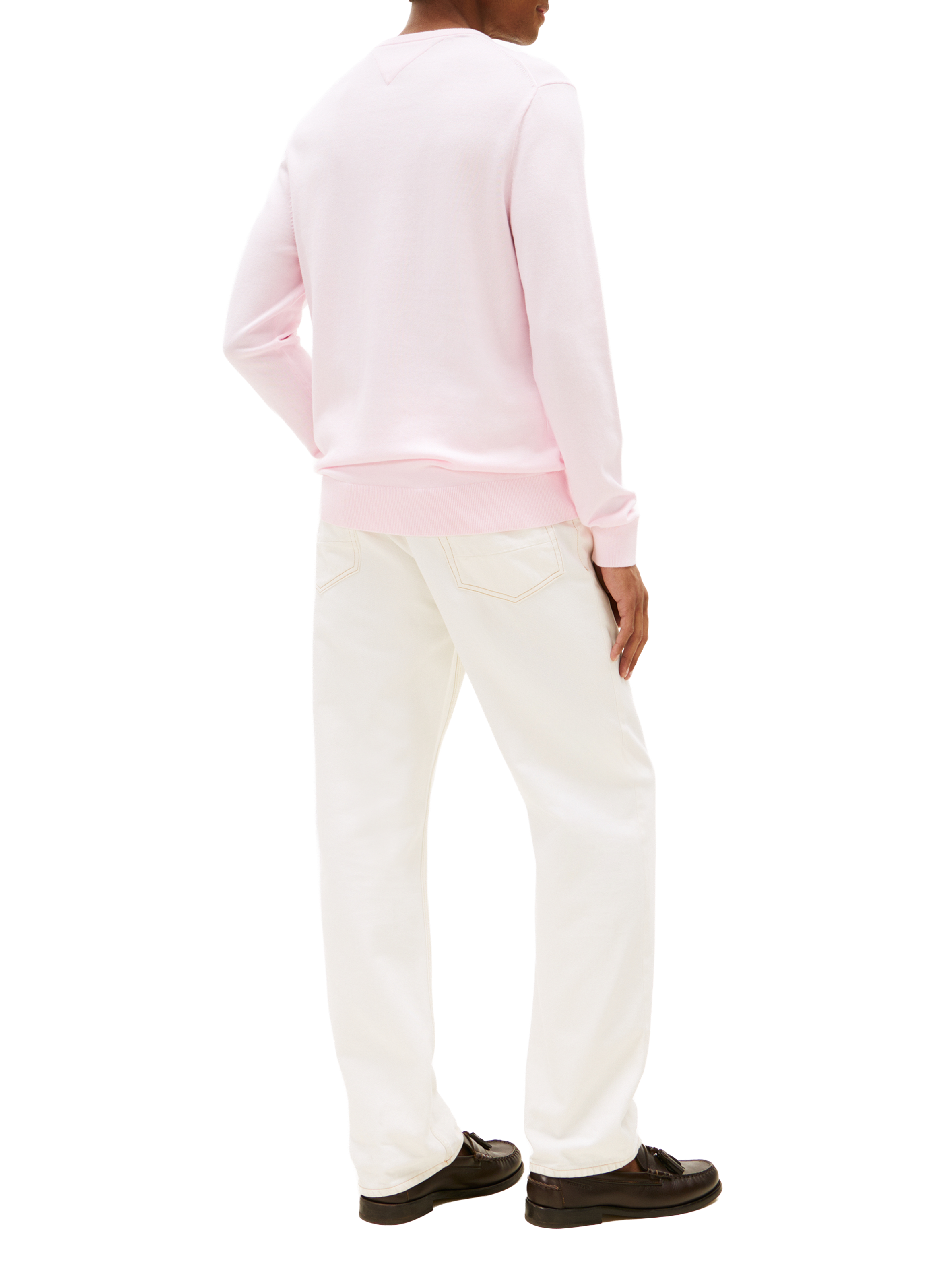 Cotton sweater with embroidered flag TOMMY HILFIGER Pink