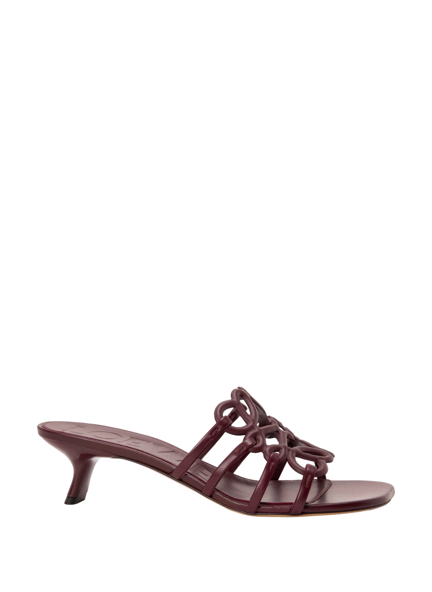 Mules Petal Anagram en cuir de veau souple LOEWE Rouge