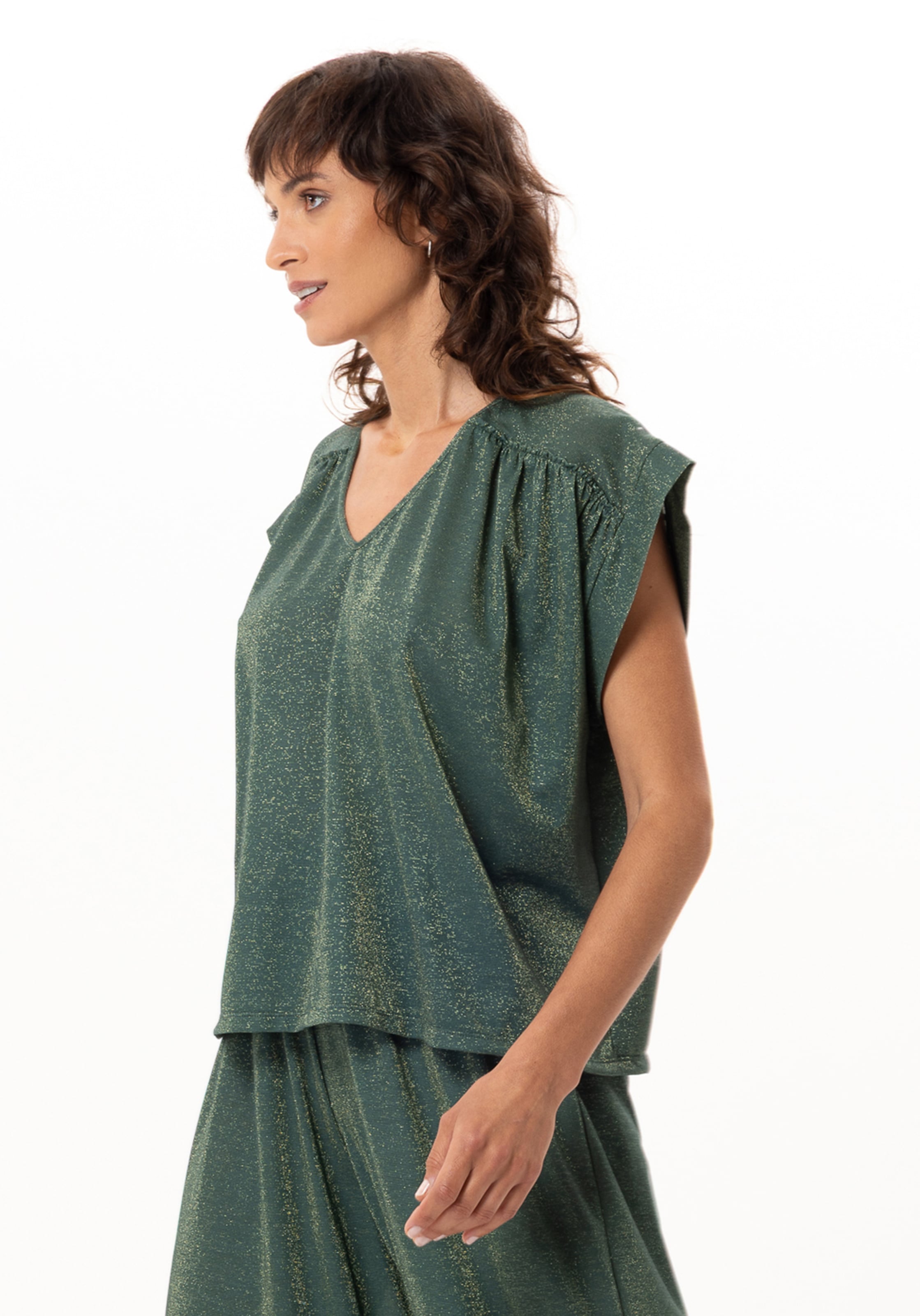 Tee-shirt en maille lurex coco 230 LE CHAT Vert