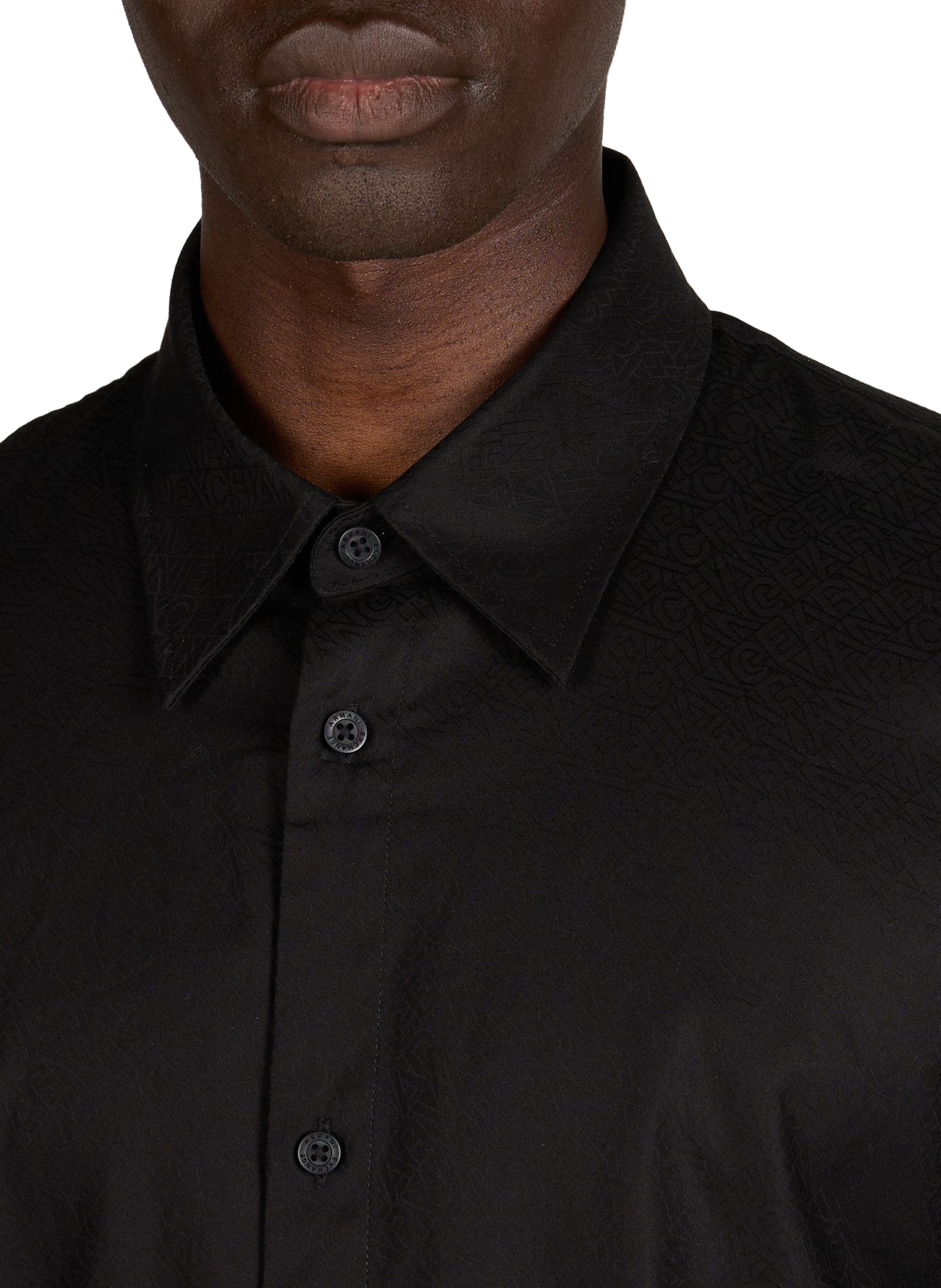 Cotton shirt with logo ARMANI EXCHANGE Black