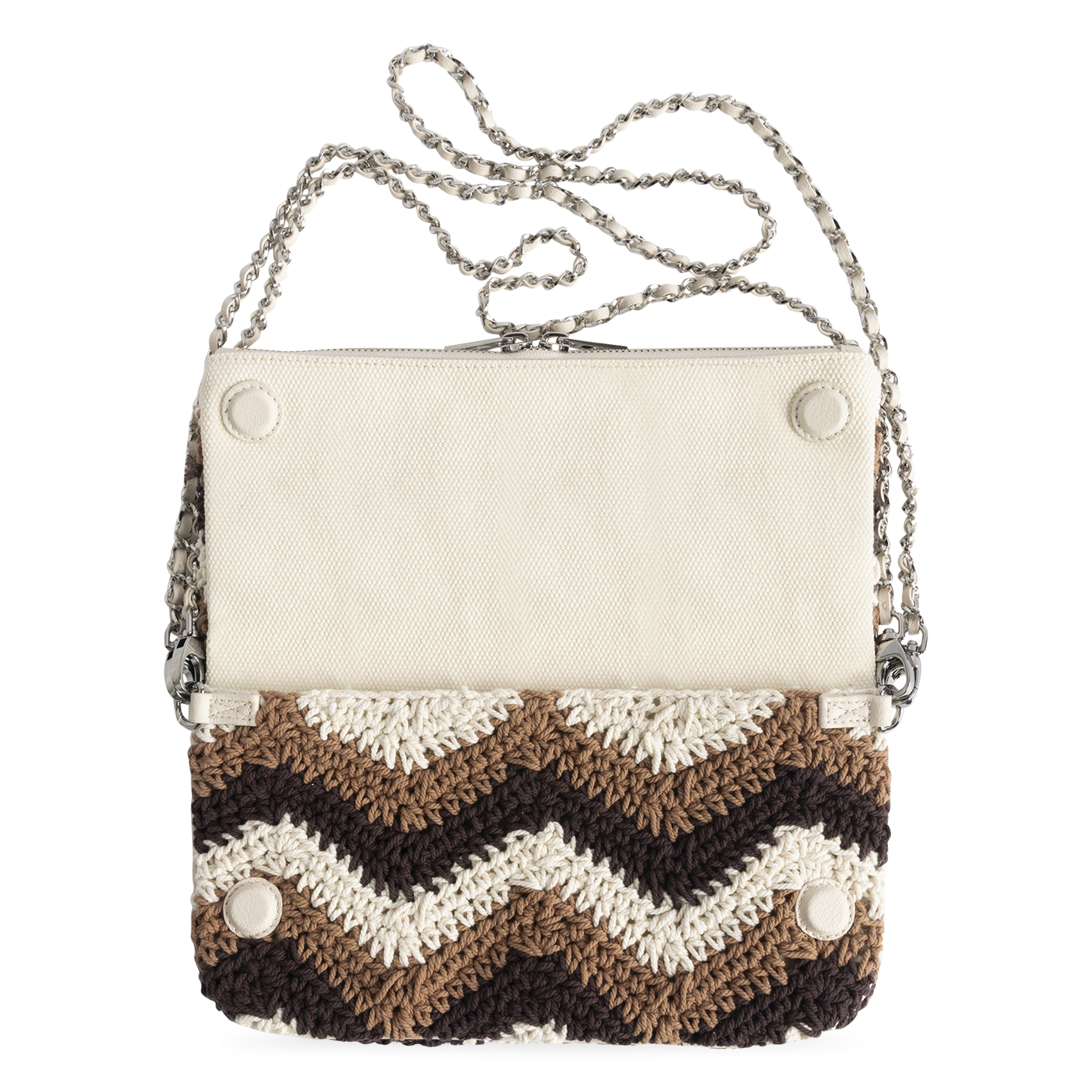 Pochette en coton macramé rock ZADIG&VOLTAIRE Marron