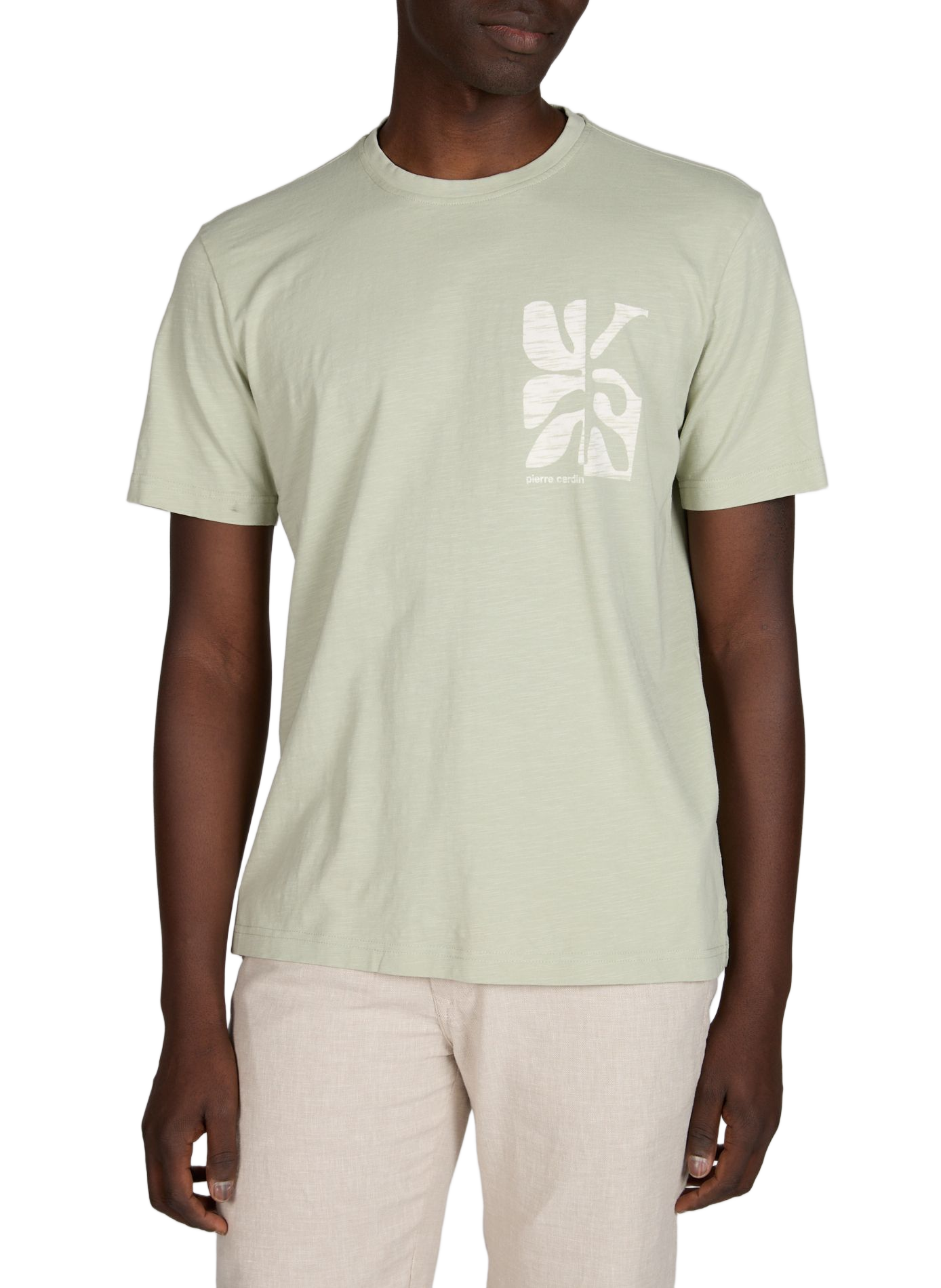 Cotton round-neck T-shirt PIERRE CARDIN Green