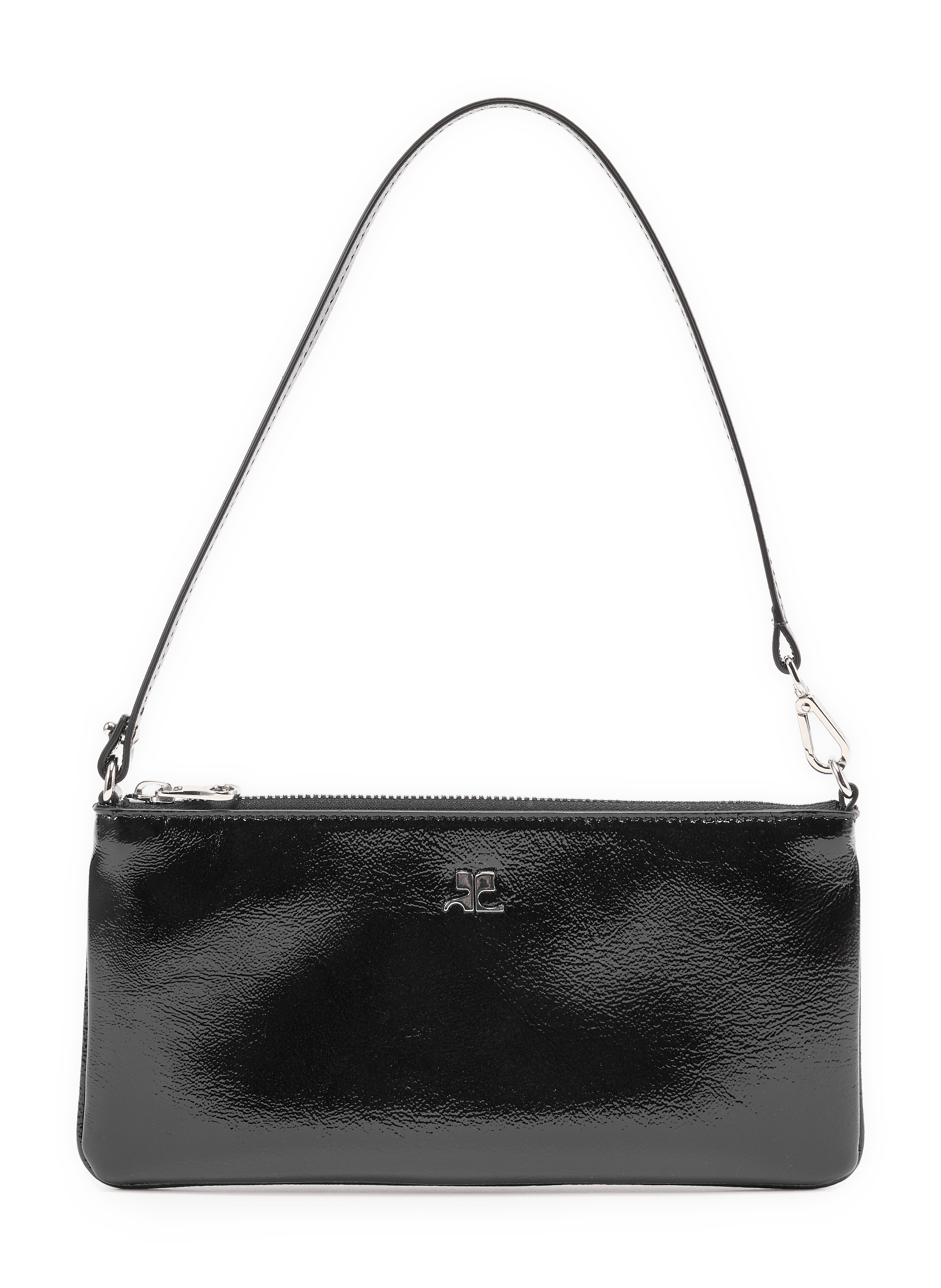 Pochette zippée à plaque logo COURRÈGES Noir