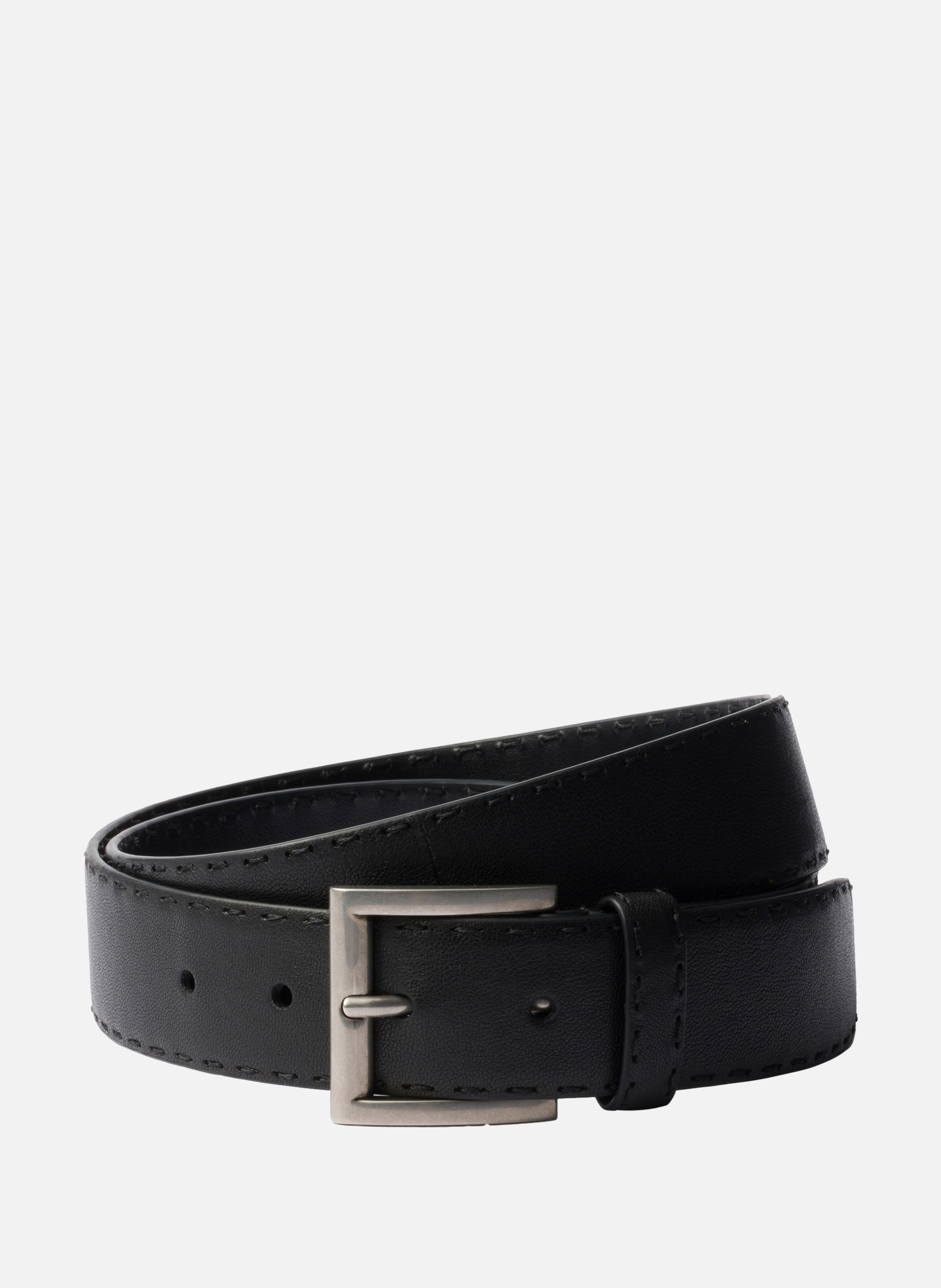 Ceinture en cuir à effet vieilli PRADA Noir
