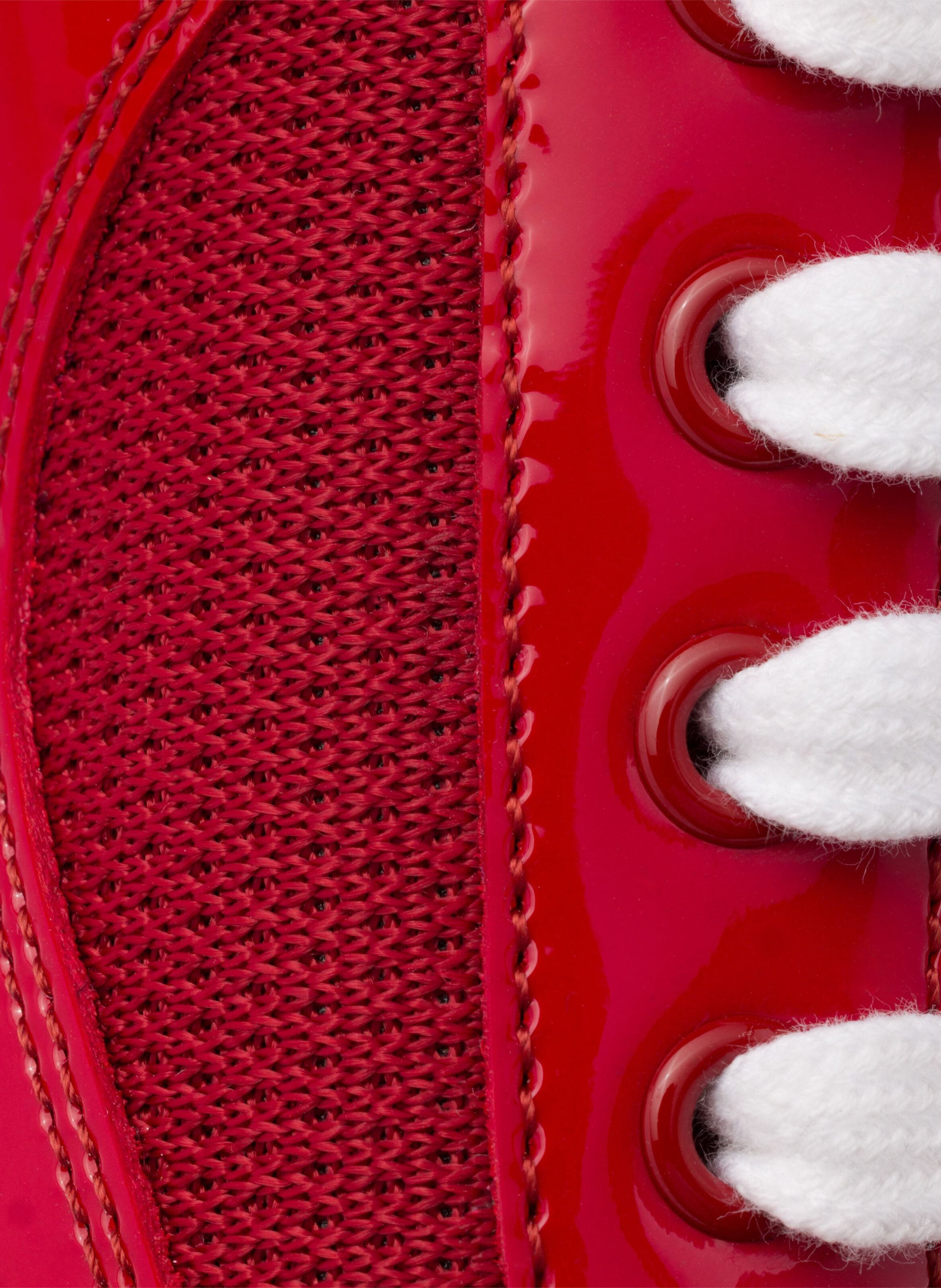 Sneakers prada america’s cup en cuir verni et tiss PRADA Rouge