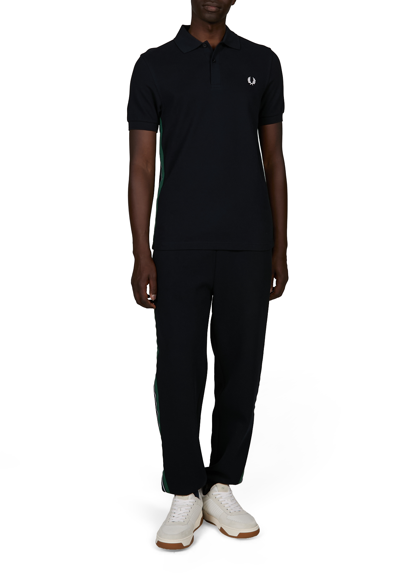 Polo à bandes contrastantes en coton FRED PERRY Bleu