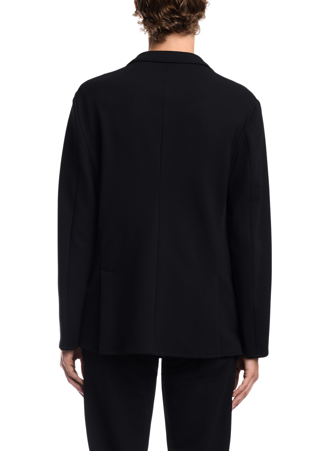 Blazer droit en jersey EMPORIO ARMANI Noir