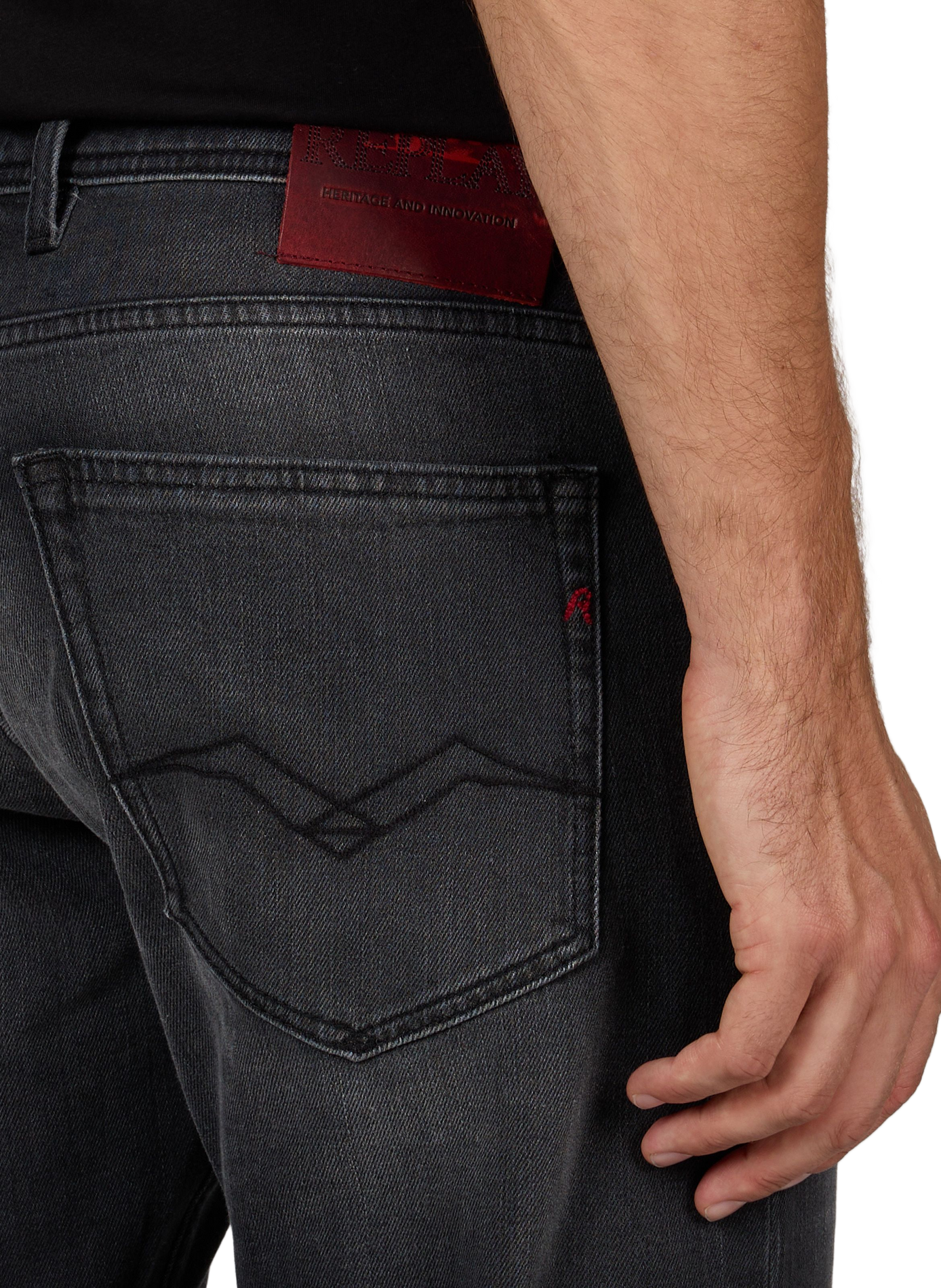 Grover straight fit jeans in blended cotton REPLAY Grey