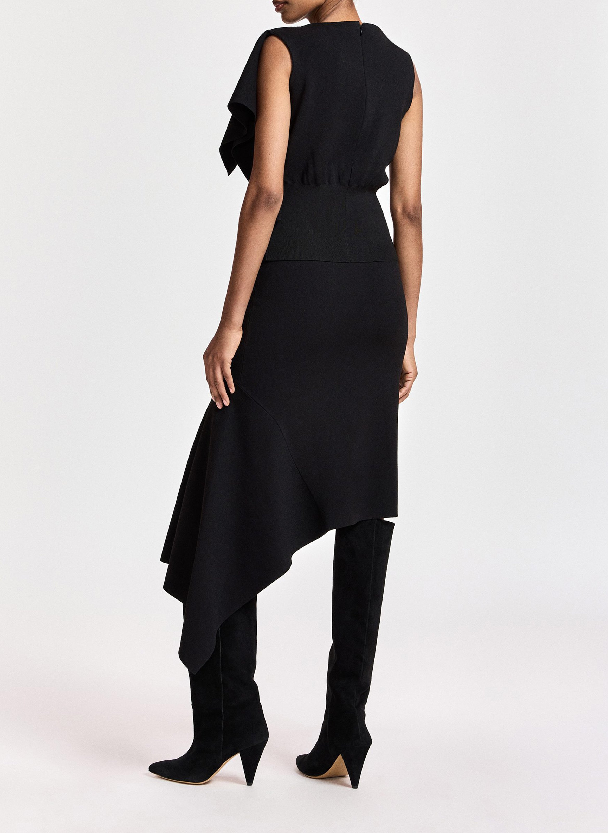 Top moulant à volant drapé know ESSENTIEL ANTWERP Noir