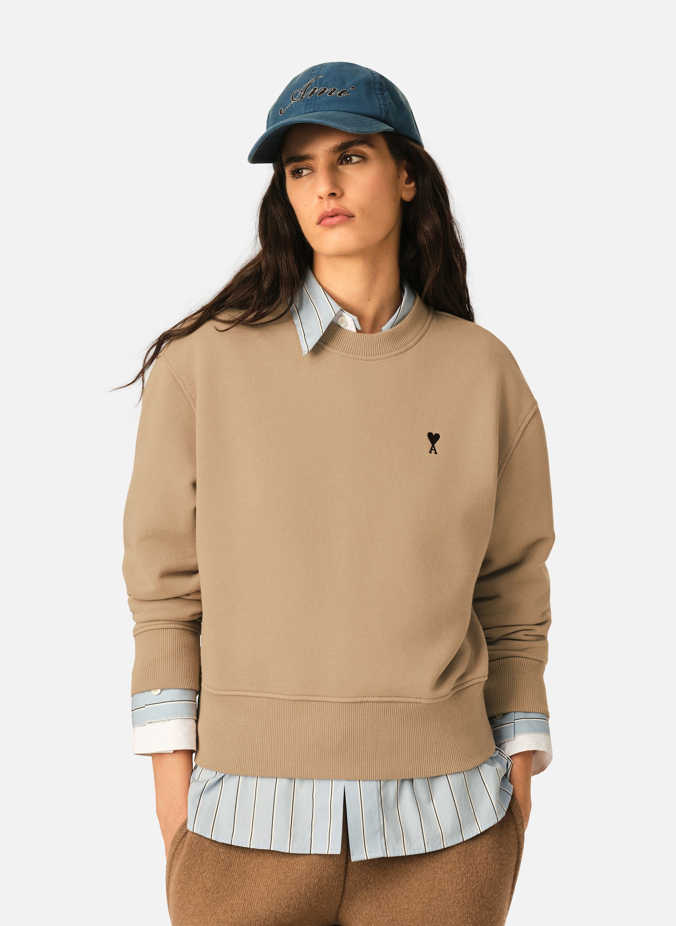 Sweatshirt en coton ami de coeur AMI PARIS Beige