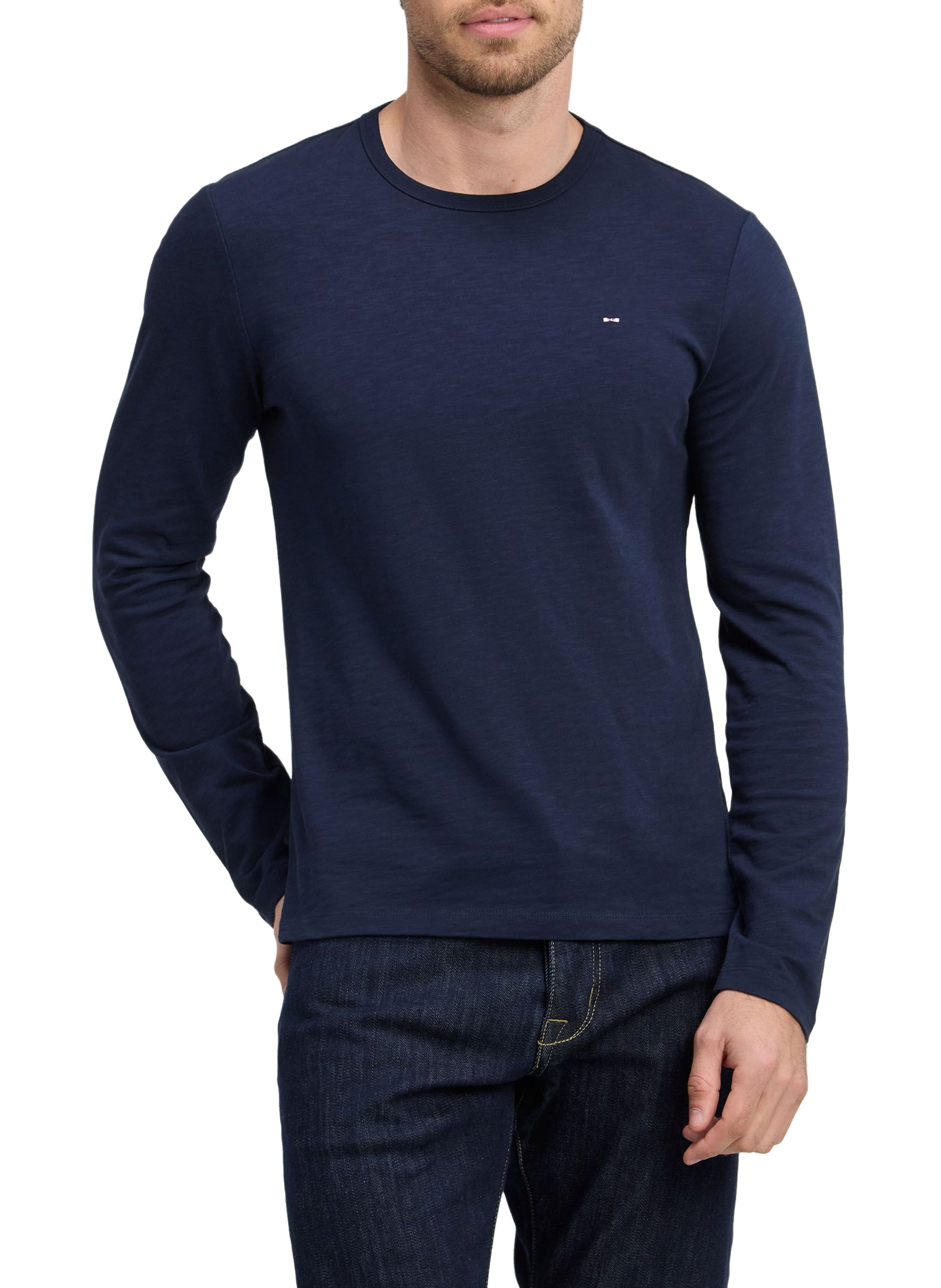 Tee-shirt col rond en coton EDEN PARK Blauw