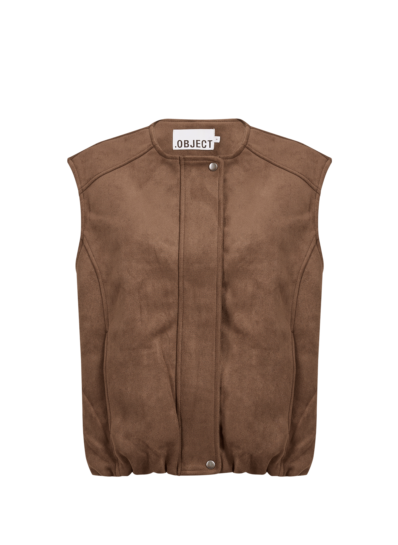 Ärmellose Jacke mit Rundhalsausschnitt OBJECT Braun