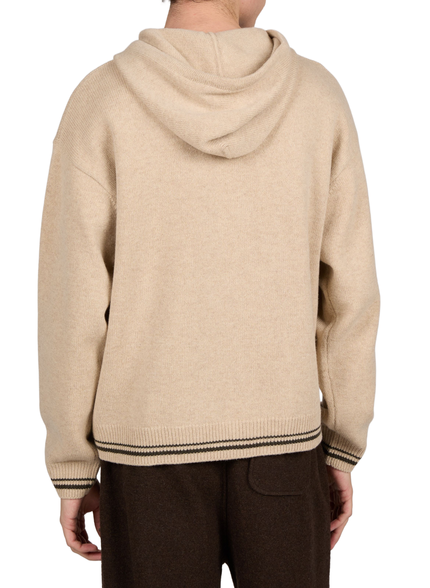 Oversized wool hooded sweater MAISON KITSUNÉ Beige