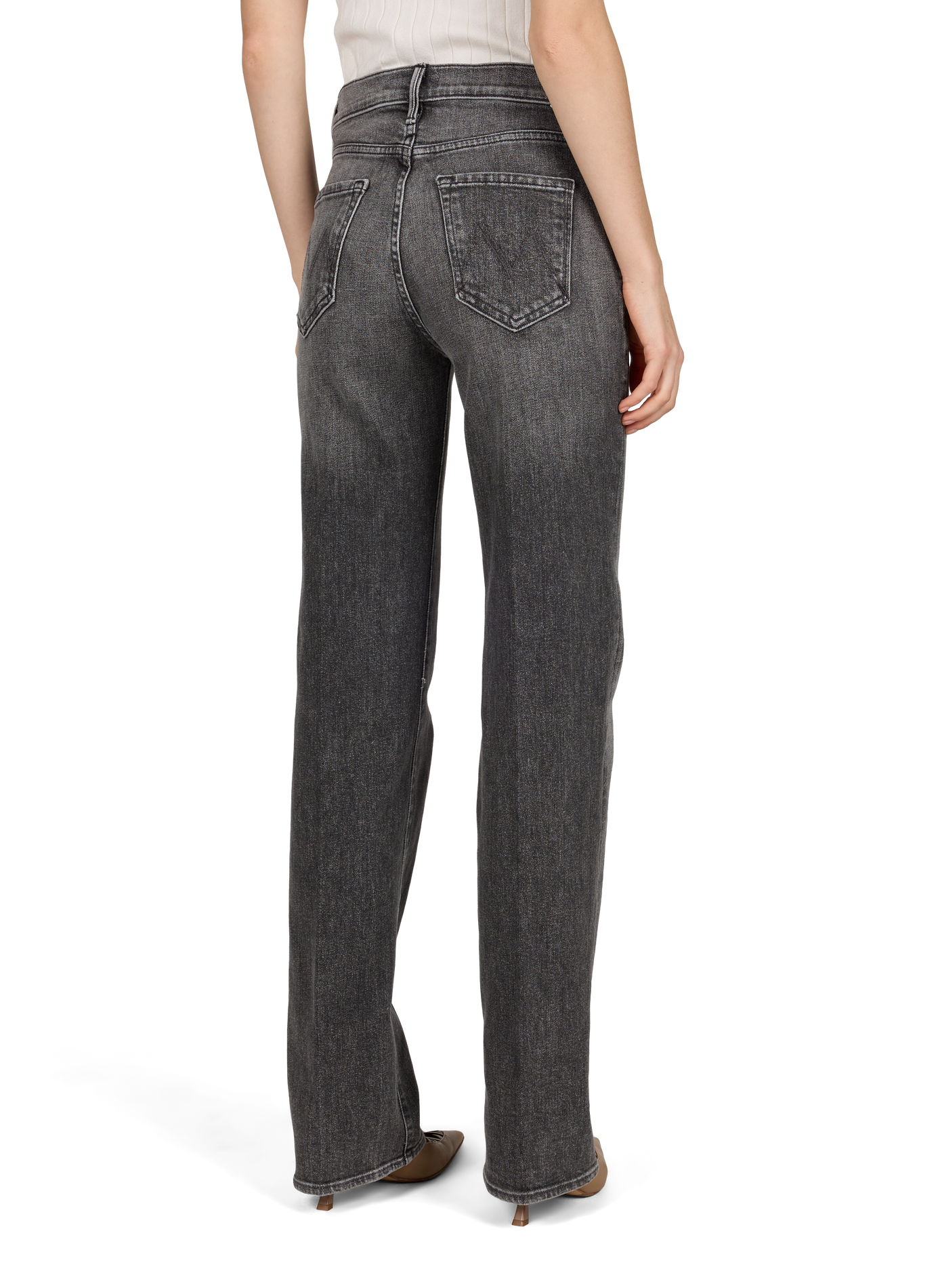 Straight Leg The Kick It jeans in a cotton blend MOTHER Grey