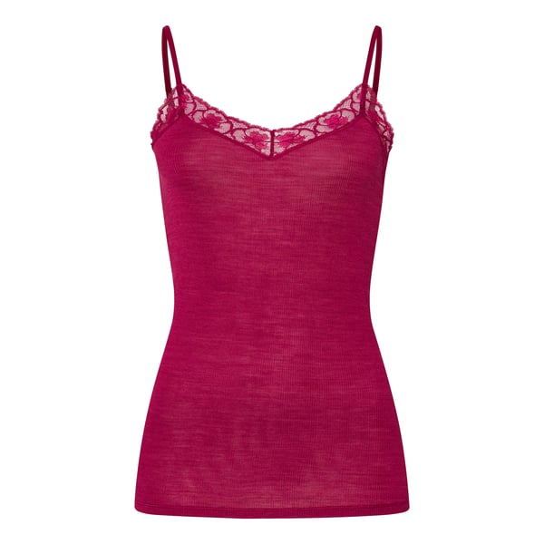 Hanro Vest Top With Thin Straps In Red